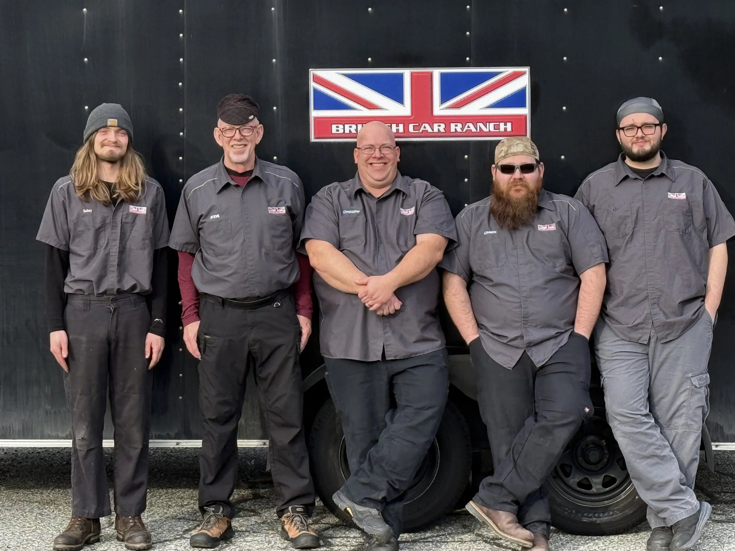 The British Car Ranch Mechanics team.
