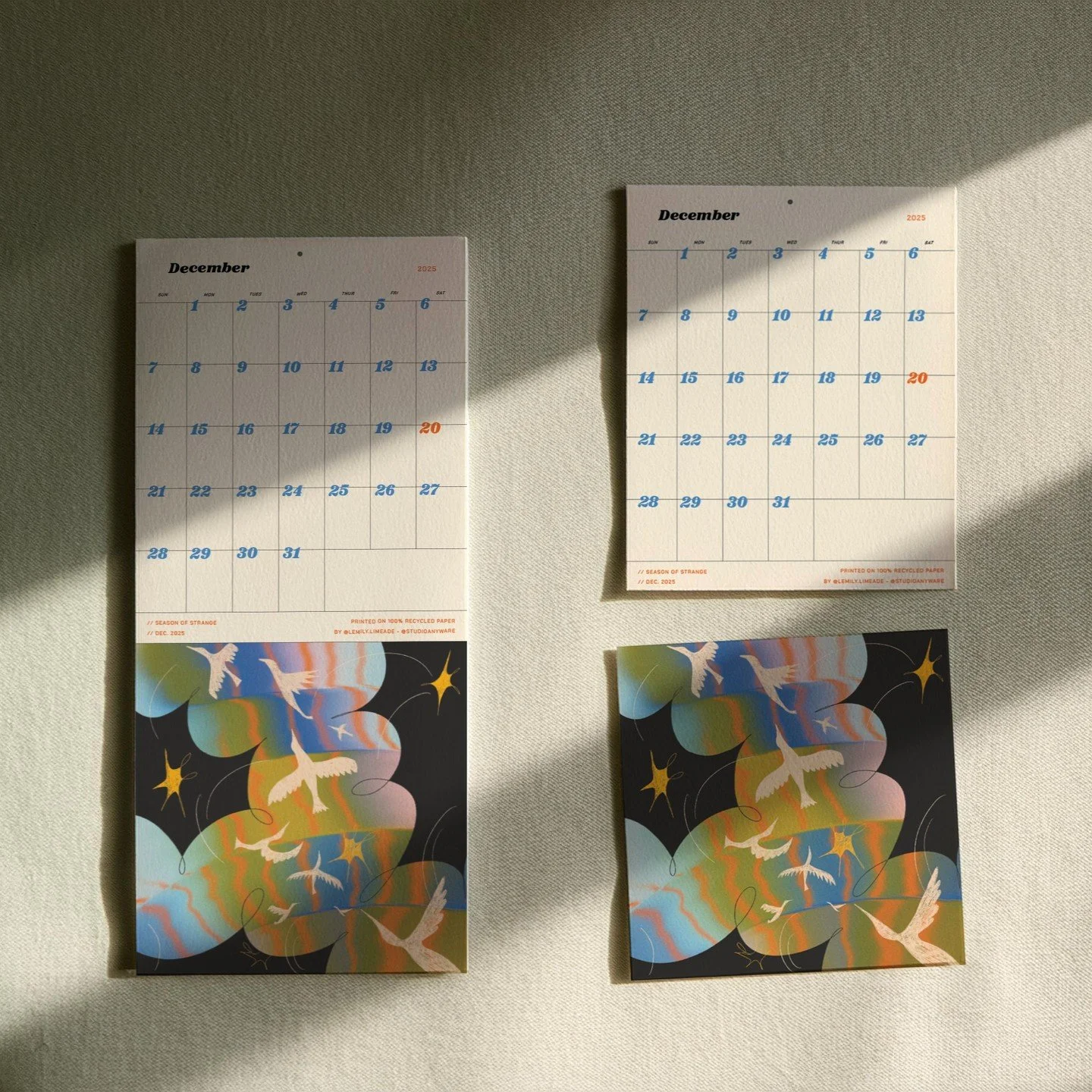 Our 2025 calendar has a hidden trick up it's sleeve. Metamorphosis. 

Printed on 100% recycled heavyweight paper, trim the calendar contents of each page to keep six double-sided prints.

Link in bio to peep the full story.
Calendars ship next week!