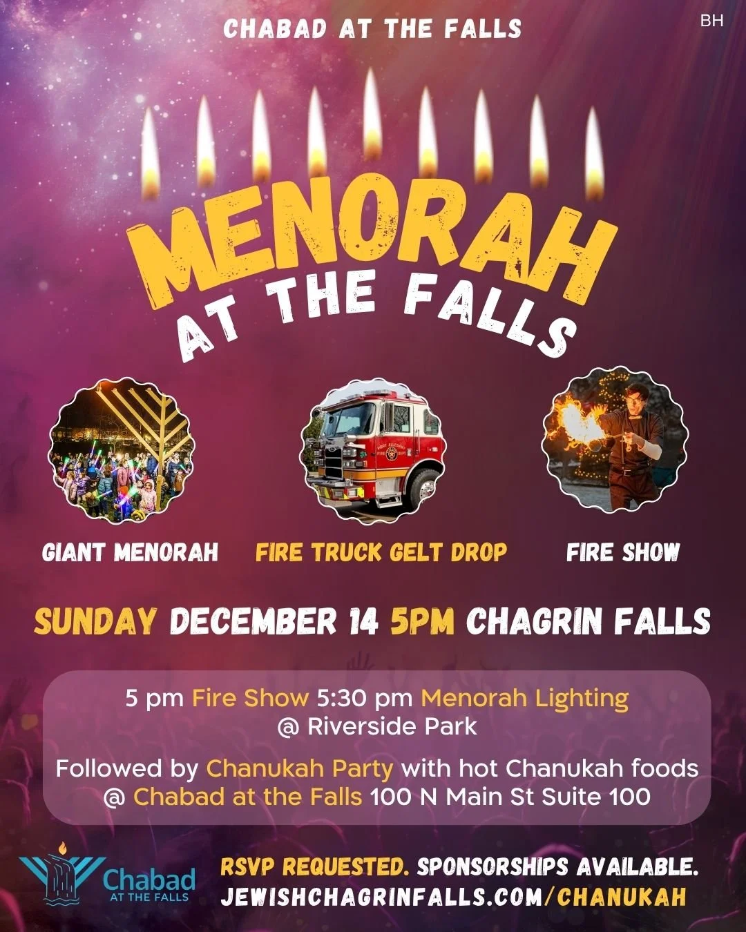 Menorah at the Falls!