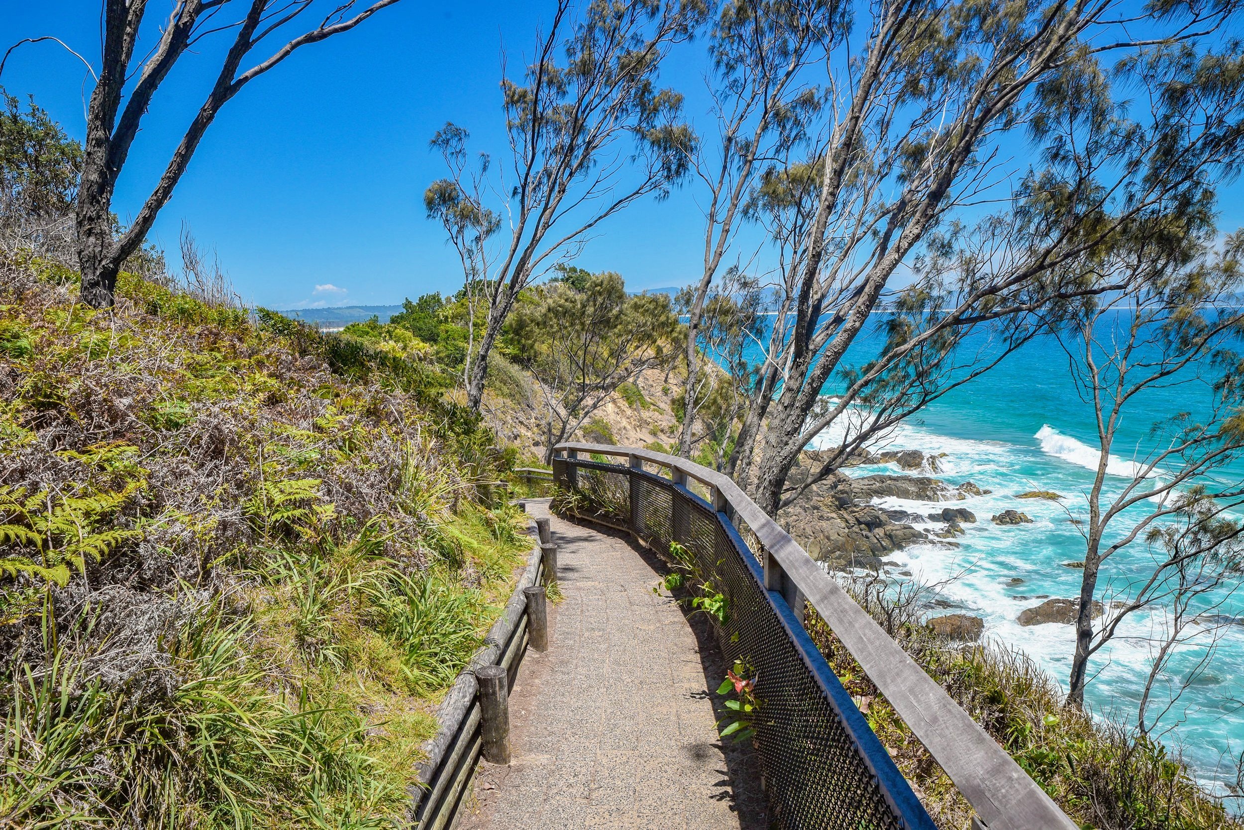 Walking path around headland between Wategos Beach and The Pass Byron Bay