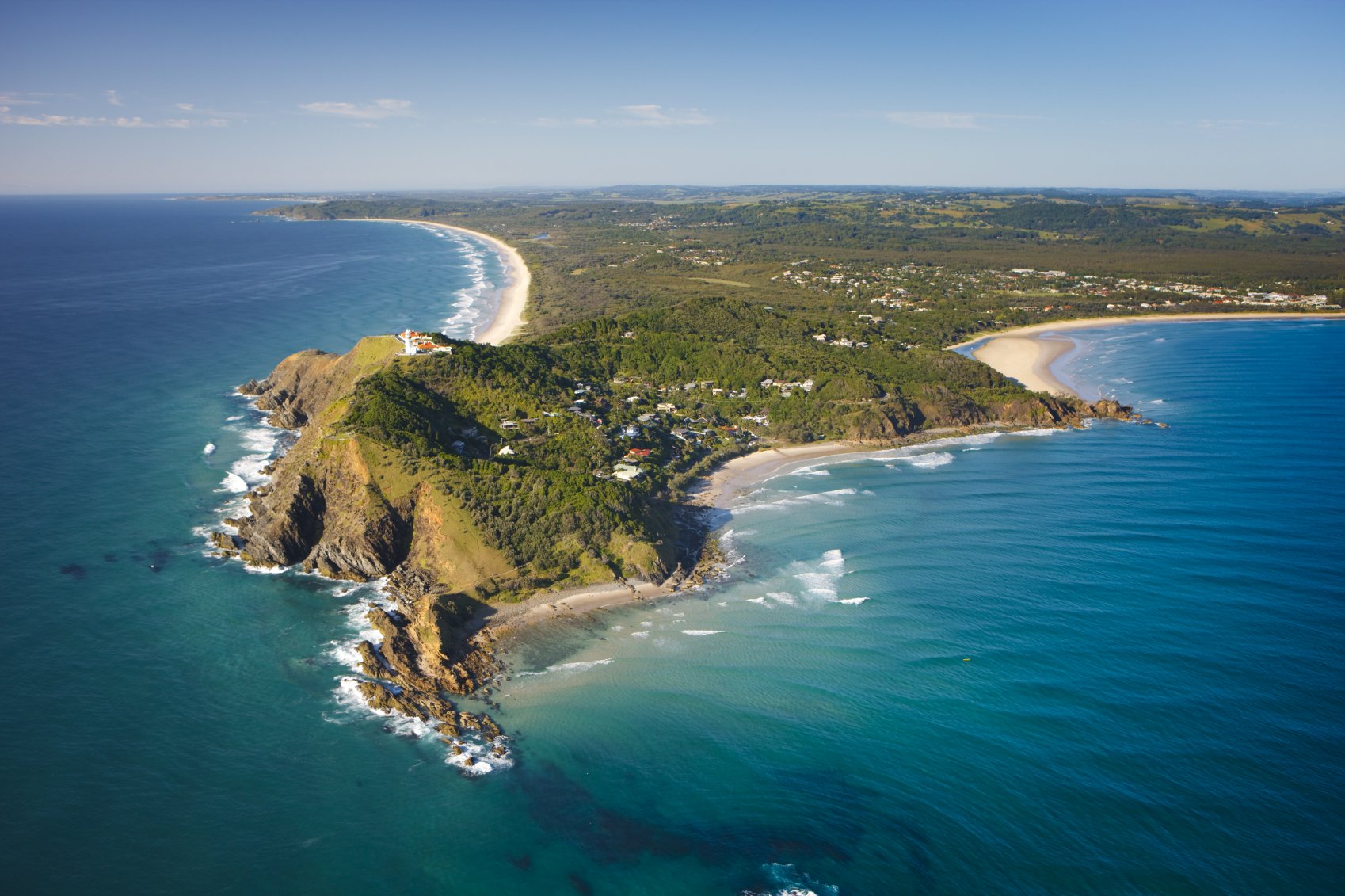 Aerial view of Cape Byron Headland and surrounding ocean