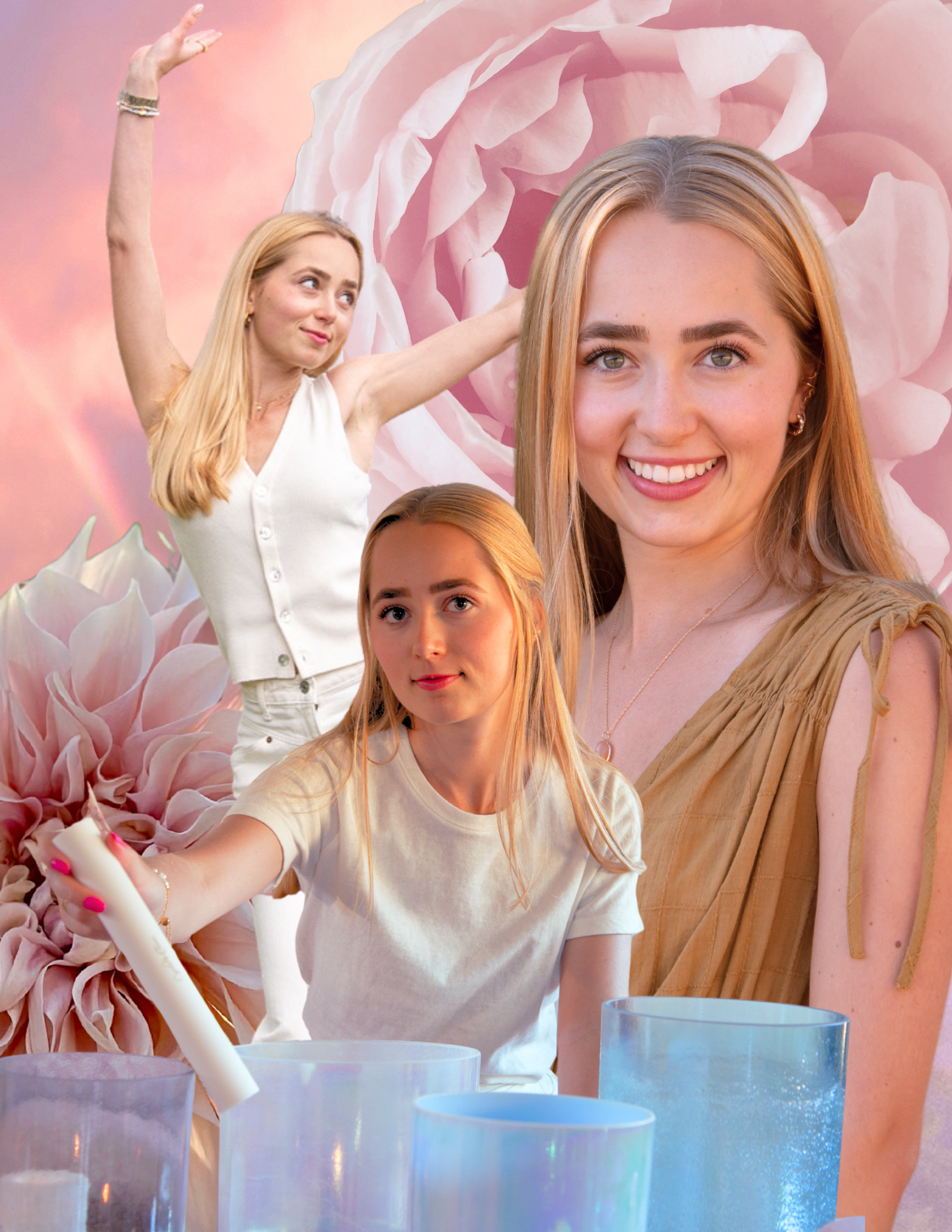 Picture of Audrey Bjorklund with flowers in the back round