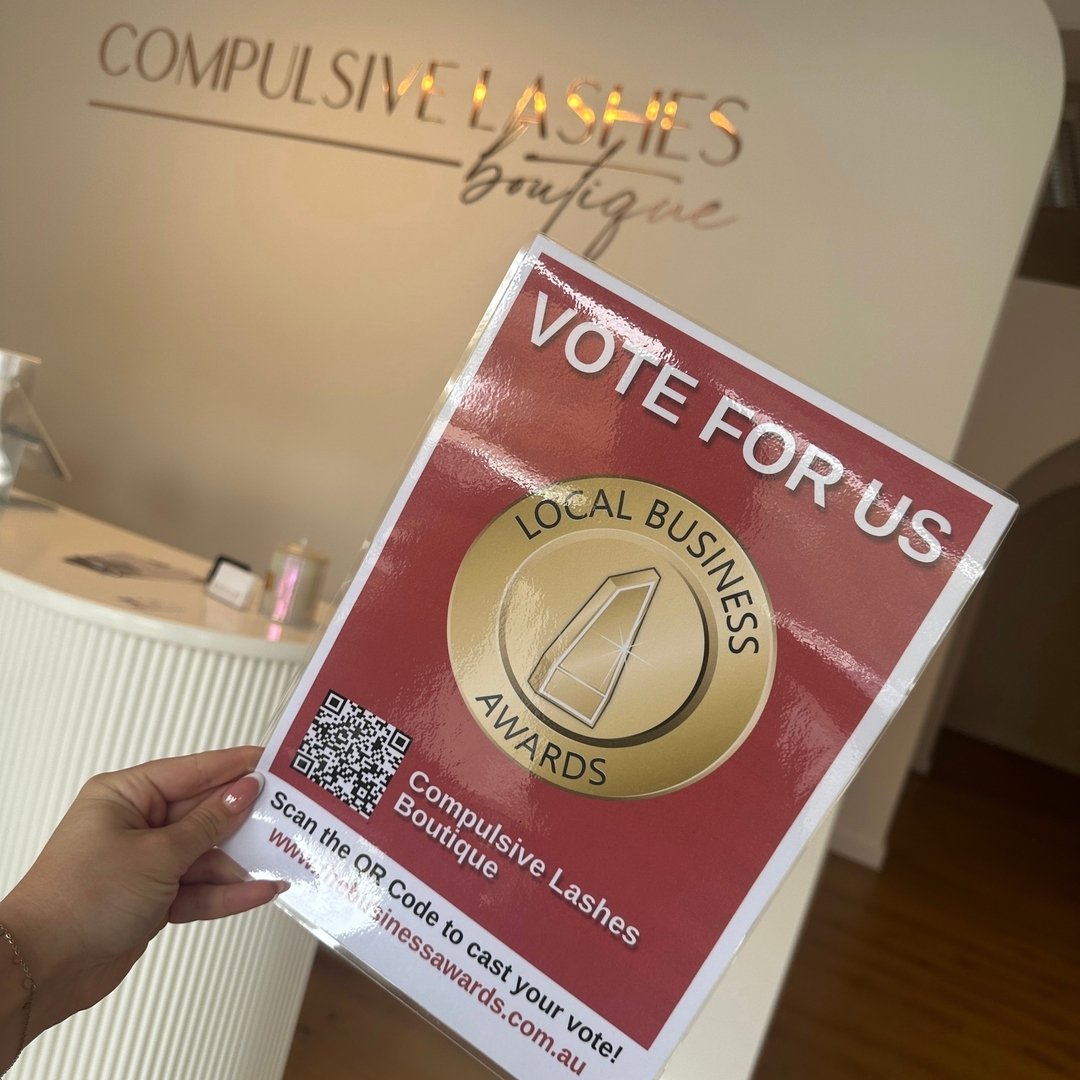 We are in the Local Business Awards for 2024 ✨ if you love our services and have a moment to spare to vote ⤵️ 

https://thebusinessawards.com.au/70346/compulsive-lashes-boutique

Thank you for your support ! Xxx Compulsive Lashes Boutique Team 

 #sy