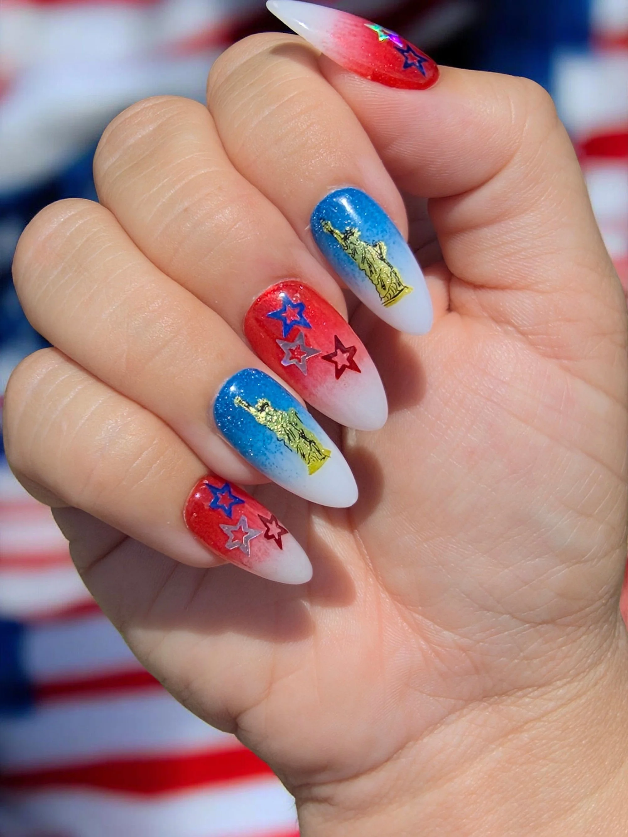 Yankee Doodle Glam Nails