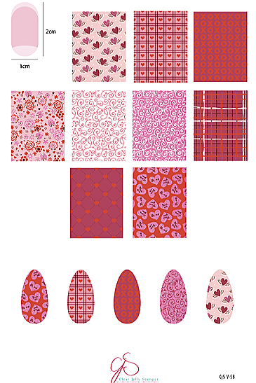 *NEW* Hugs & Kisses (CjSV-58) Etched Nail Art Stamping Plate