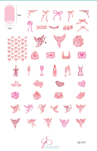 *NEW* Cupid's Canvas (CjSV-57) Etched Nail Art Stamping Plate