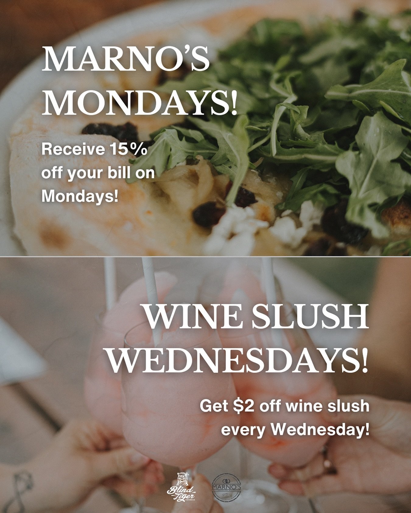 Okay after the heat we felt this past weekend it&rsquo;s safe to say that summer is on it&rsquo;s way!  And we&rsquo;ve got some awesome new promos for this summer season! 🤗

We are so excited about Marno&rsquo;s Mondays where guests will receive 15