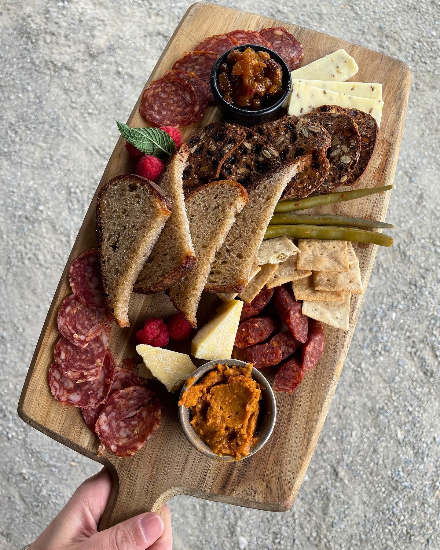 You know what goes great with wine? Charcuterie! 

Our charcuterie board is fuly of local meats and cheeses, house-made preserves and spreads, delicous crackers and house-made bread!  It&rsquo;s the perfect thing to graze on while you&rsquo;re enjoyi