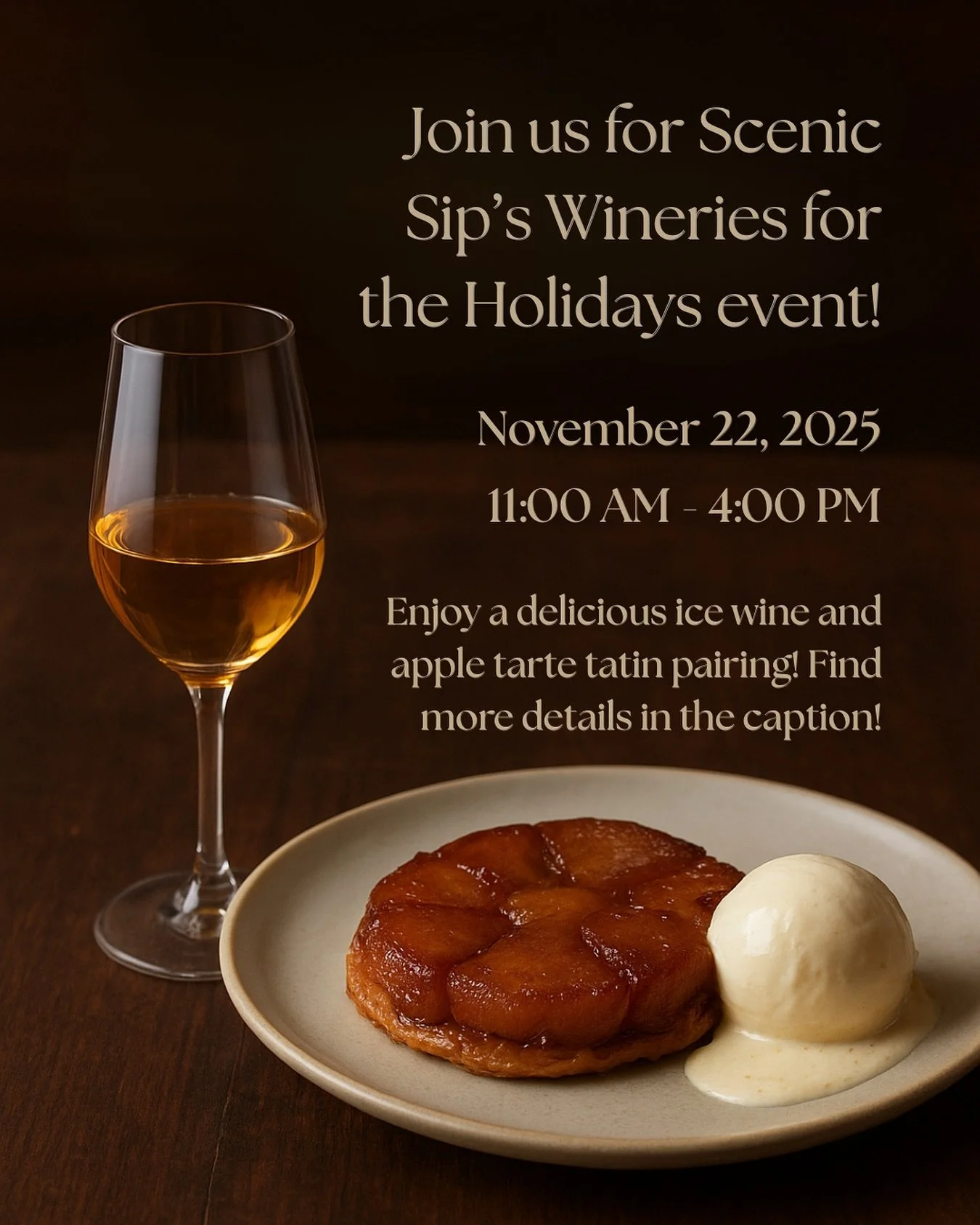 We are so excited to be bringing a cozy, festive pairing to @scenicsip Wineries for the Holidays! ❄️

This event is on November 22 from 11-4 and features multiple Lake Country wineries and each will be offering a seasonal pairing! You can purchase a 