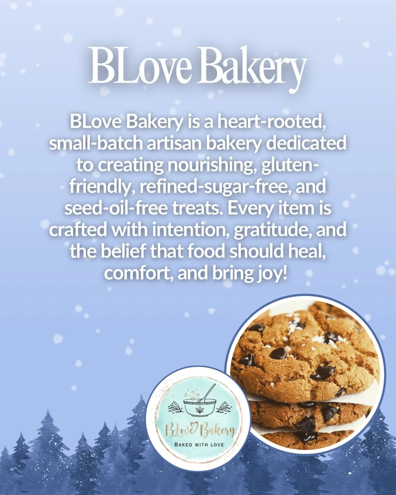 We&rsquo;ve got one final addition to our vendor team! 

The incredible team at @blove.bakery has joined us to bring gluten-friendly, refined-sugar-free and seed-oil-free treats to our market! 

A huge part of the holiday season is all about food and