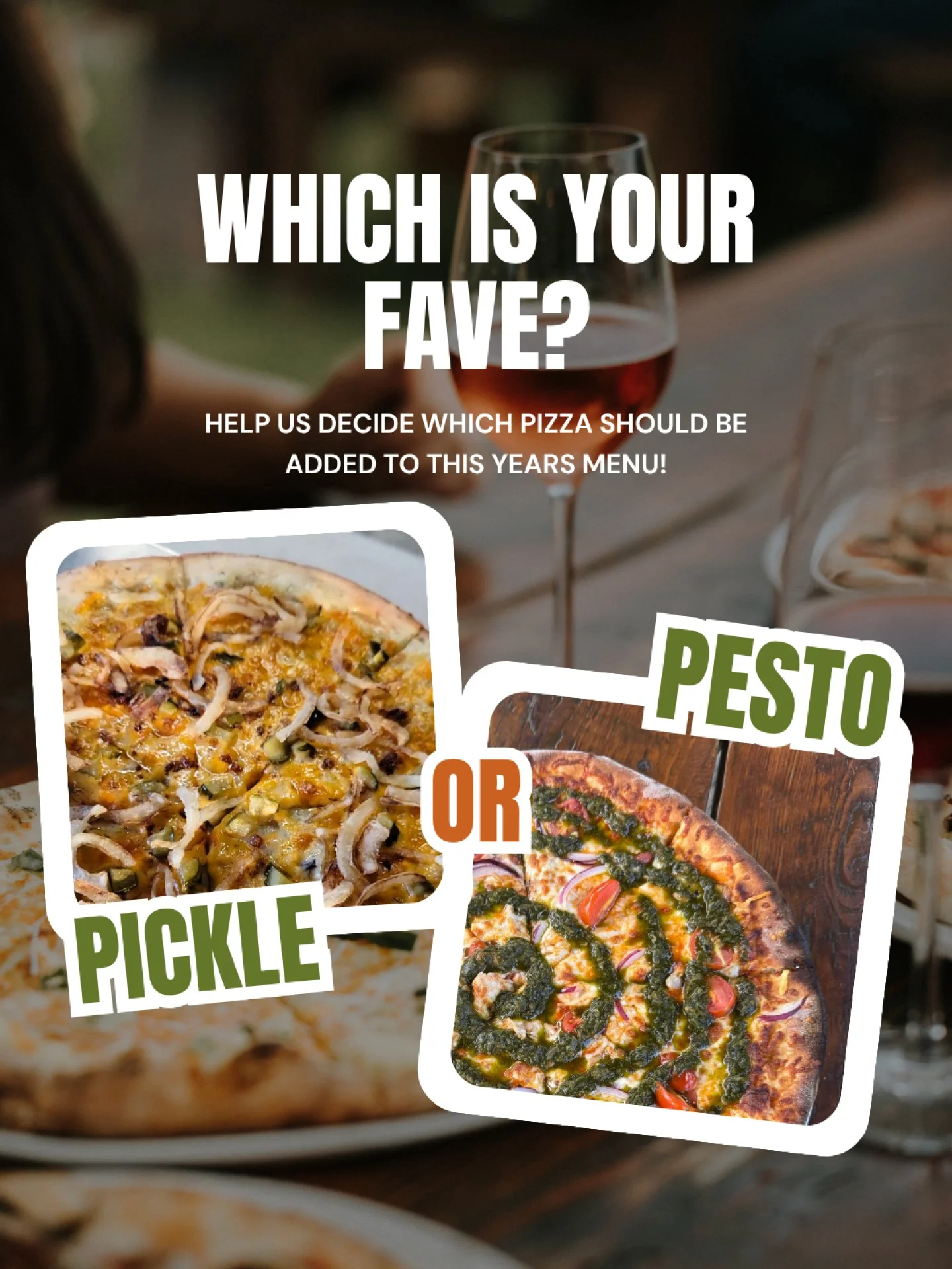 PIZZA SHOWDOWN 👀🍕

It&rsquo;s time to make the ultimate summer menu decision at Blind Tiger Vineyards&hellip; and we&rsquo;re letting YOU decide. 👏

Which returning feature pizza deserves a permanent place on this year&rsquo;s menu?

🥒 Team Pickl