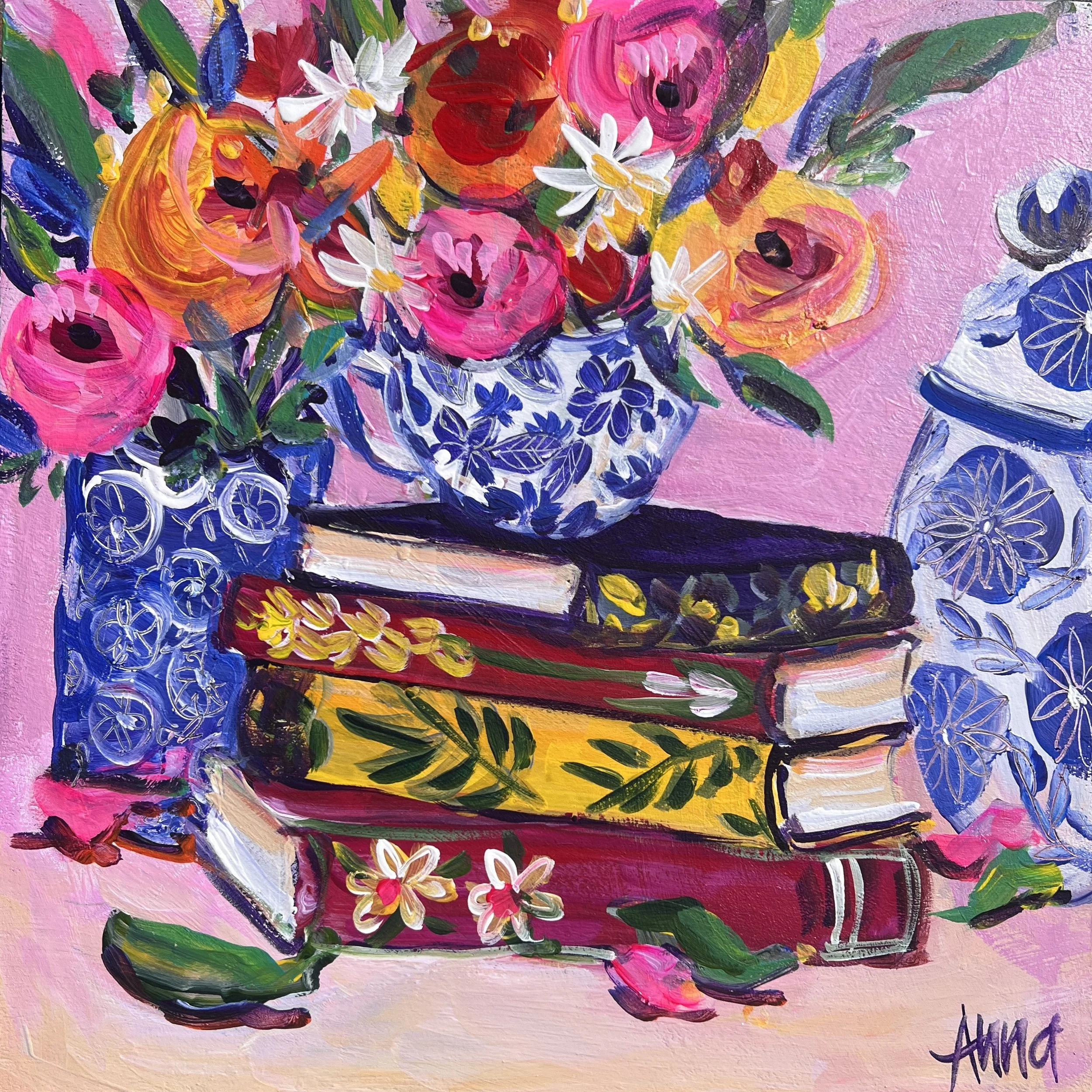 'Always flowers' - 30 x 30cm - Anna Battle