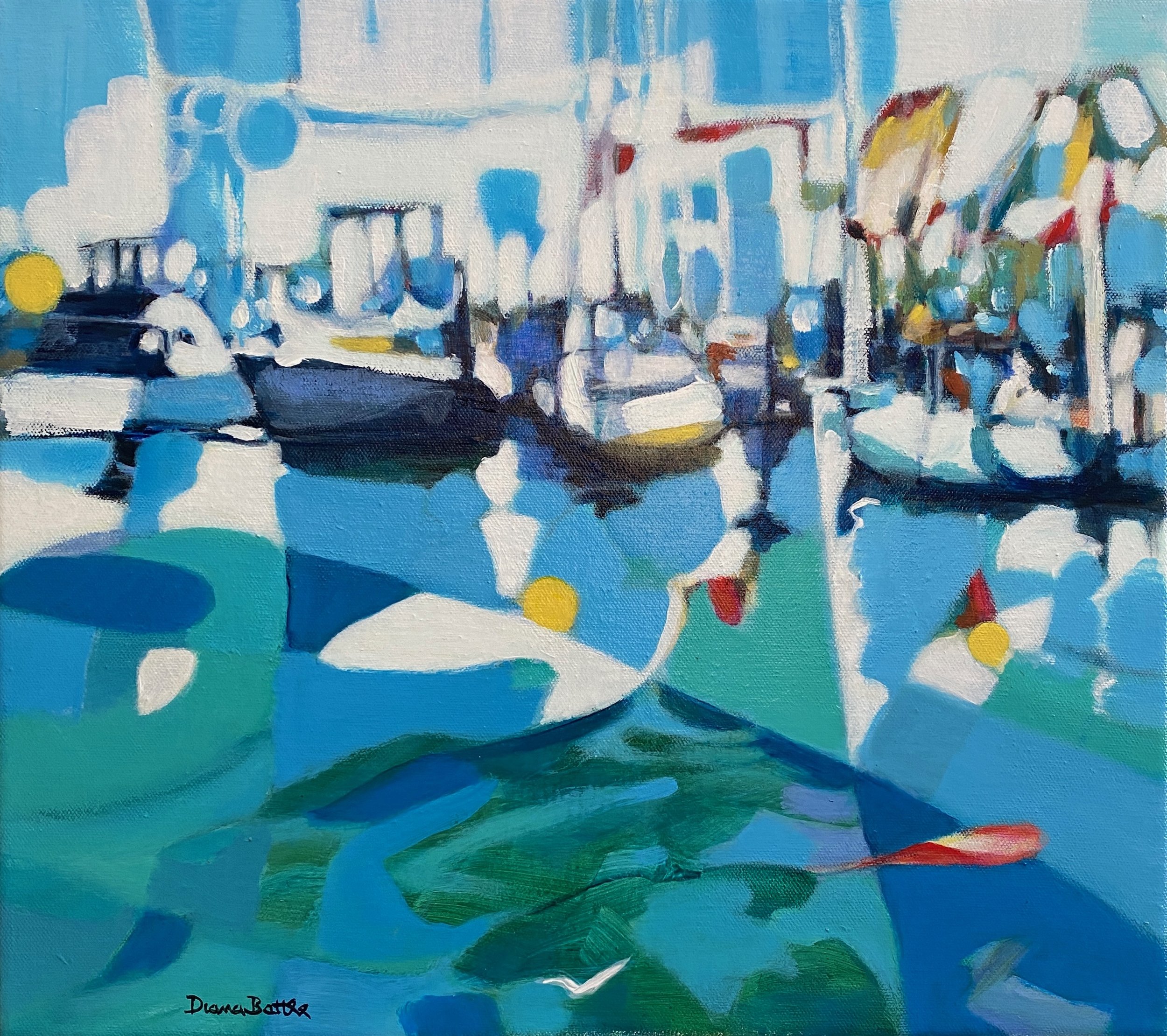 'Marina in Blue ' - 44 x 49cm - Diana Battle