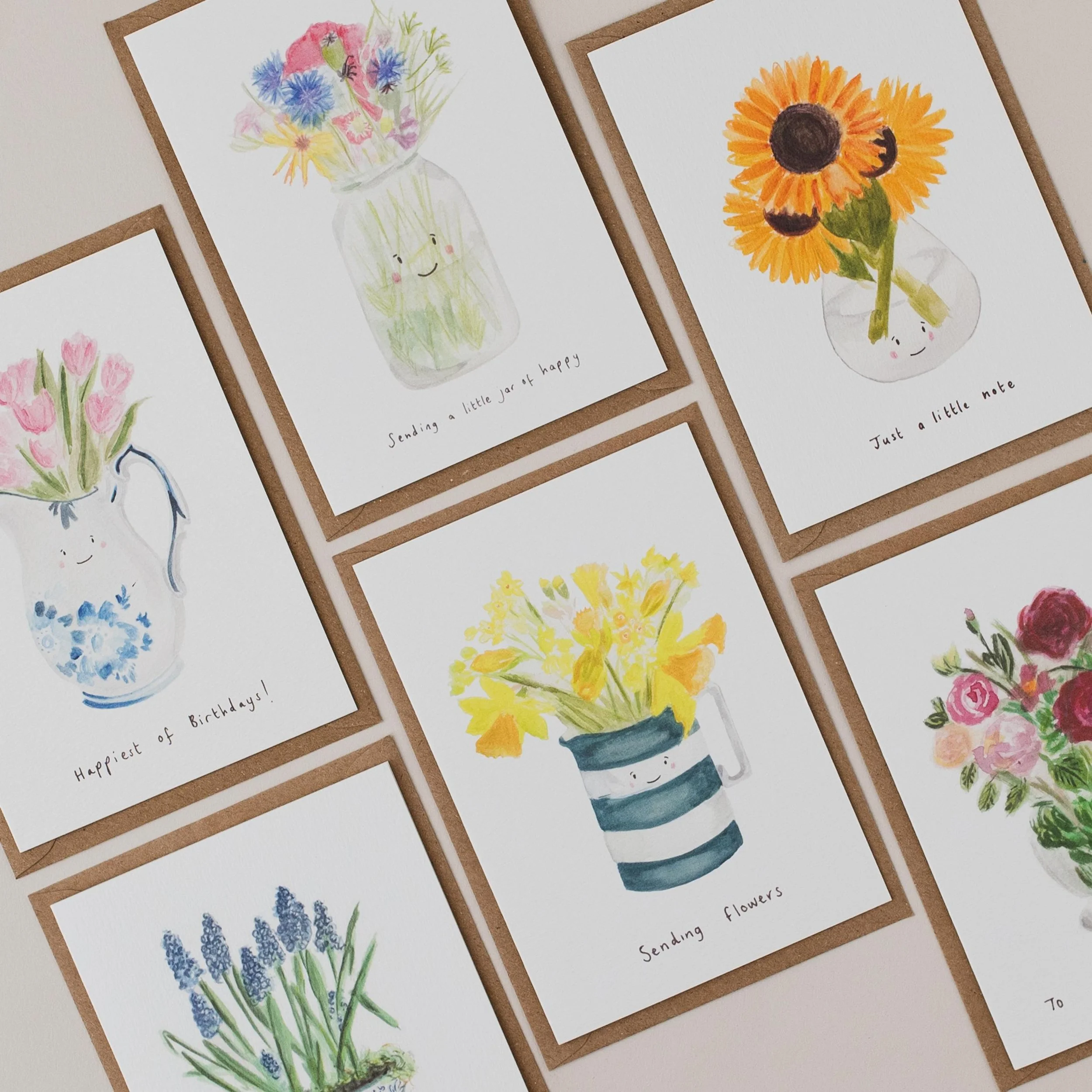 Set of 6 Flower Everyday Cards