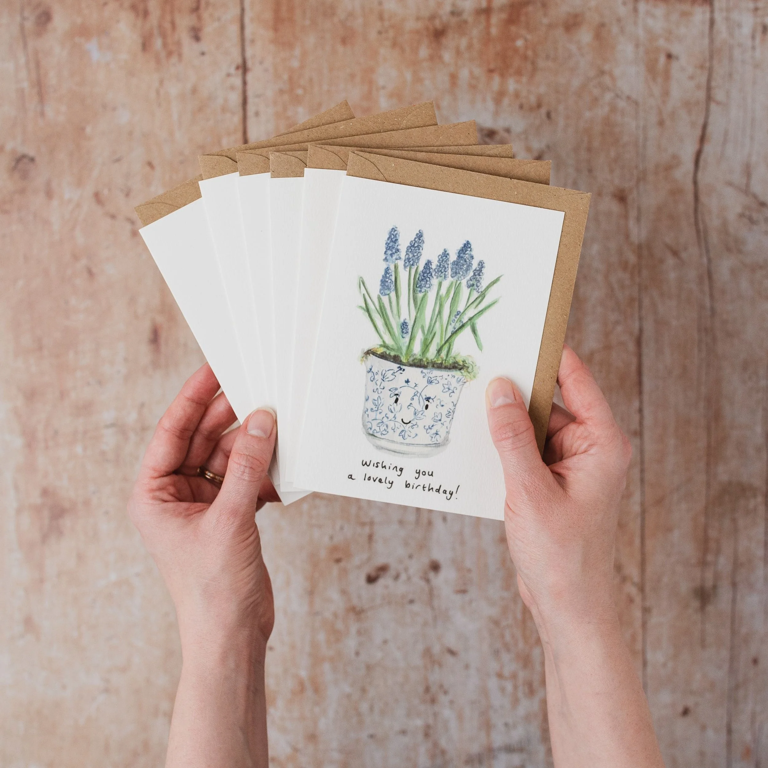 Set of 6 Flower Cards including a Spring Bulbs Birthday Card