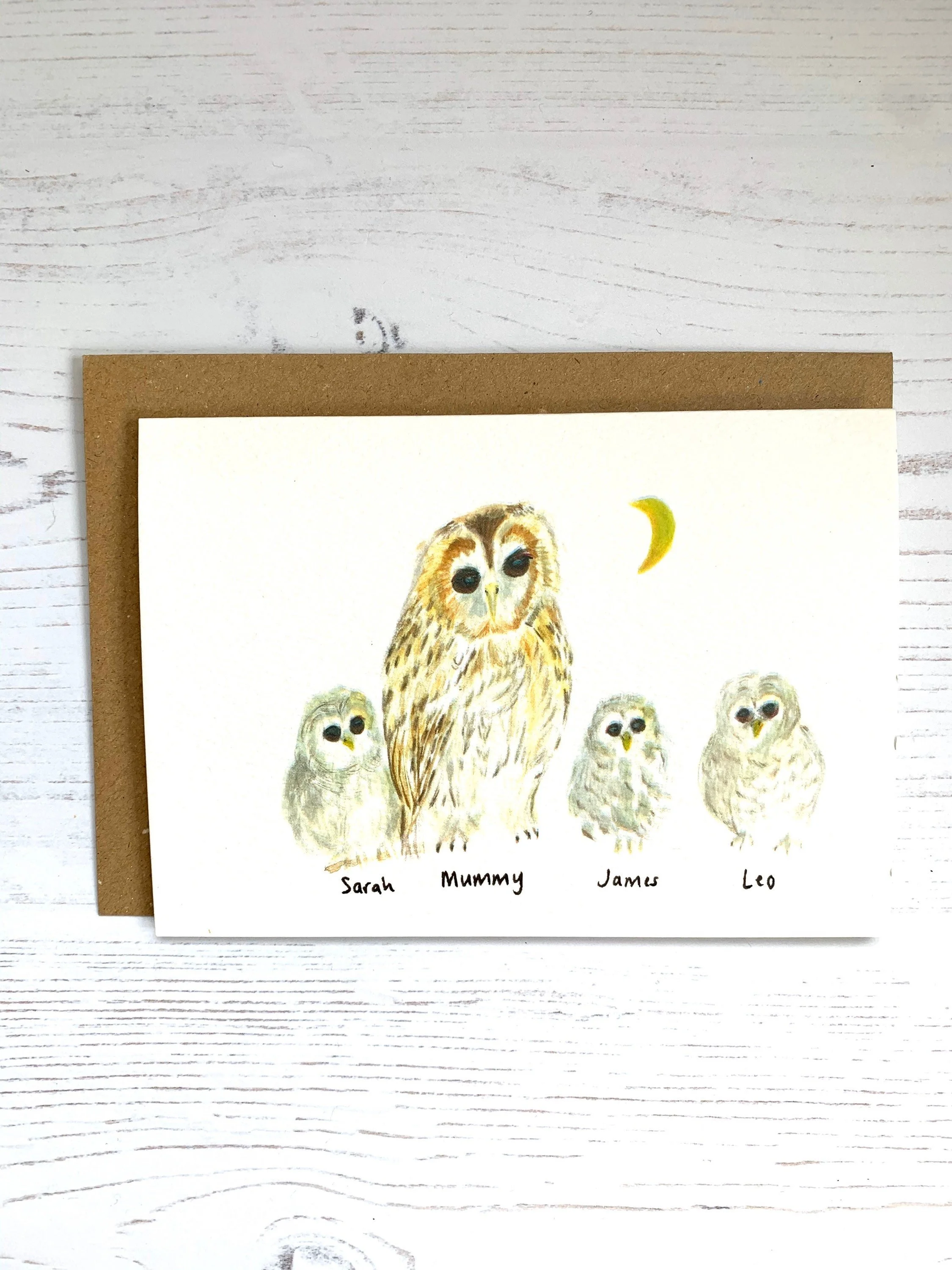 Mama Owl Card and 3 owlets card (2NDS sold BLANK not PERSONALISED)
