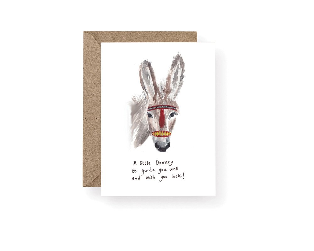 Good Luck Donkey Greeting Card