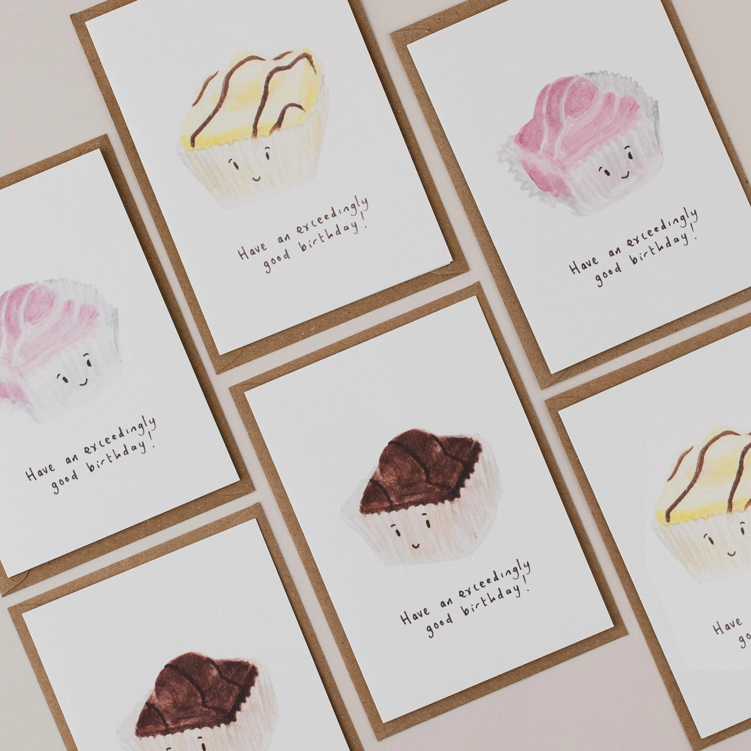 Fondant Fancy Set of 6 Birthday Cards