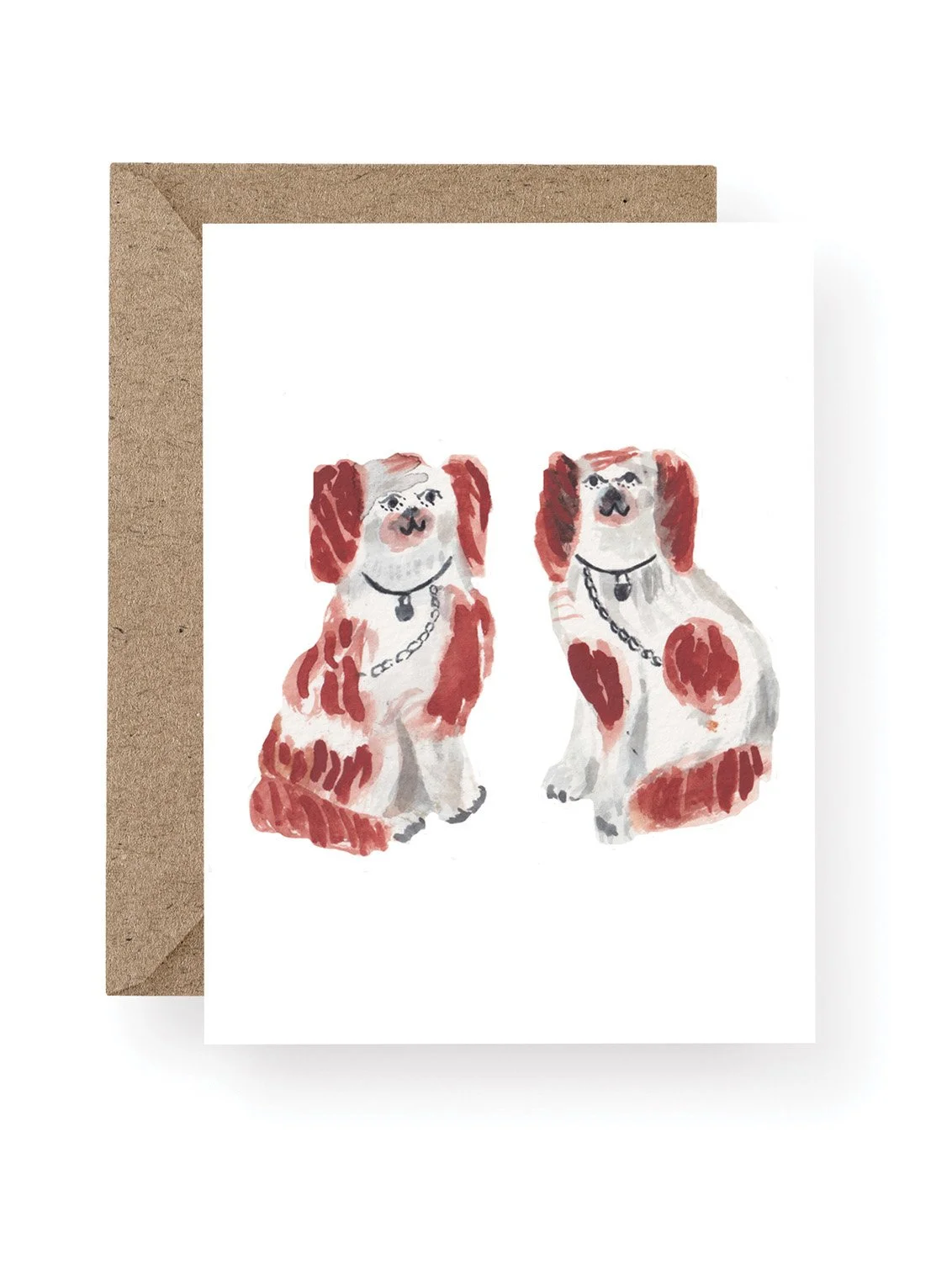 Staffordshire Pottery Dogs Card