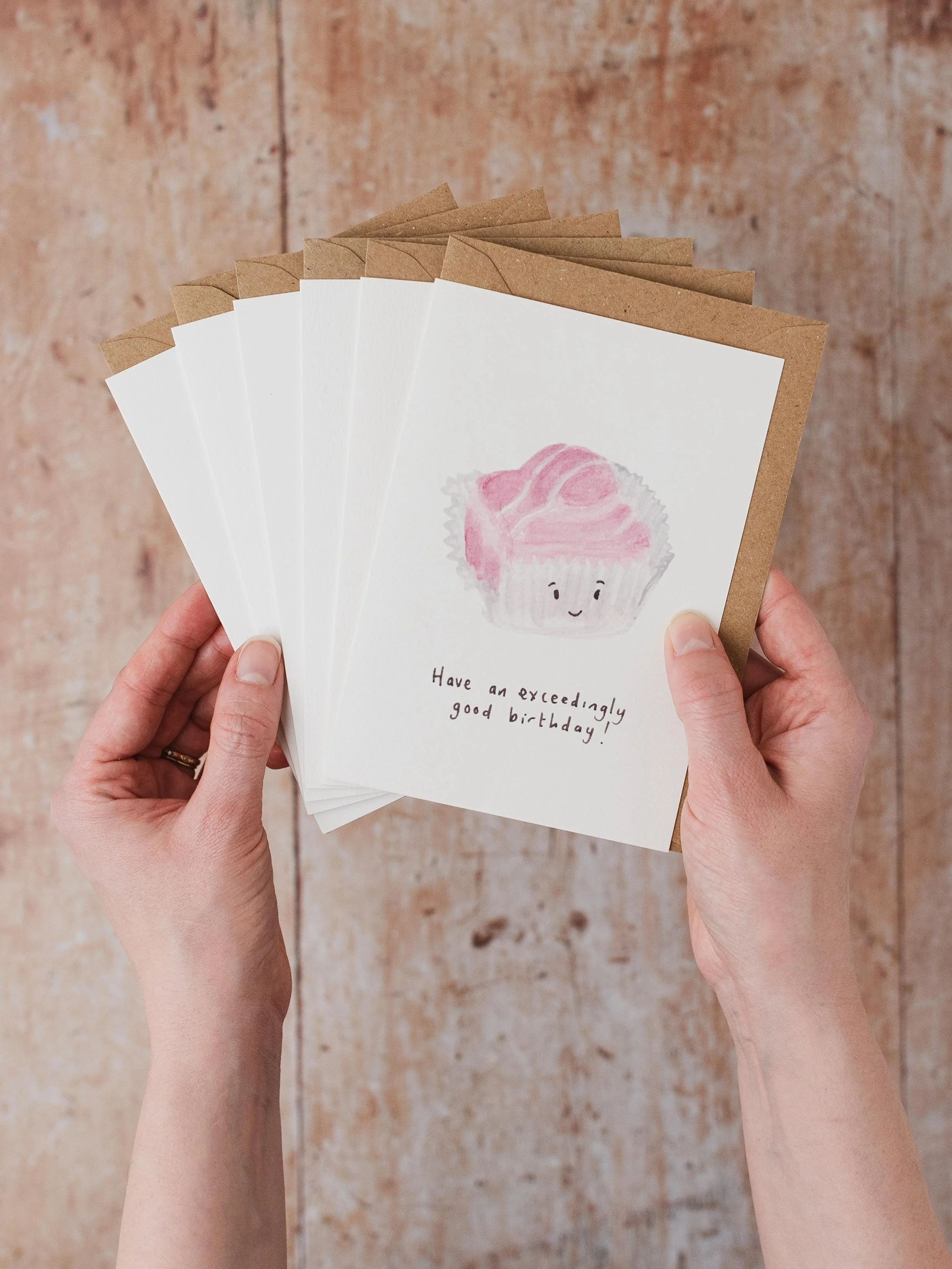 Set of 6 Fondant Fancy Greeting Cards