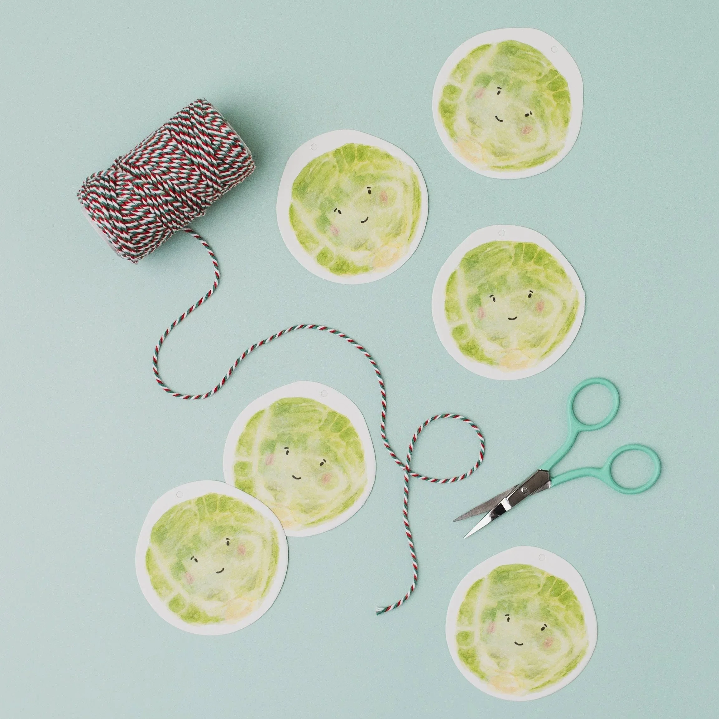 Brussel Sprout Christmas Gift Tag