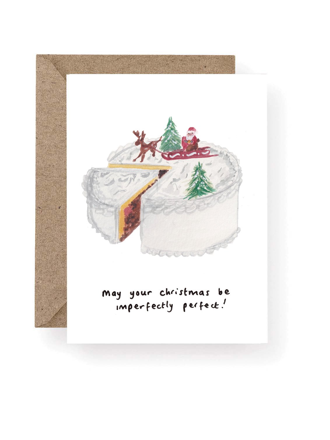 O come all ye cake-ful Christmas Cake Card