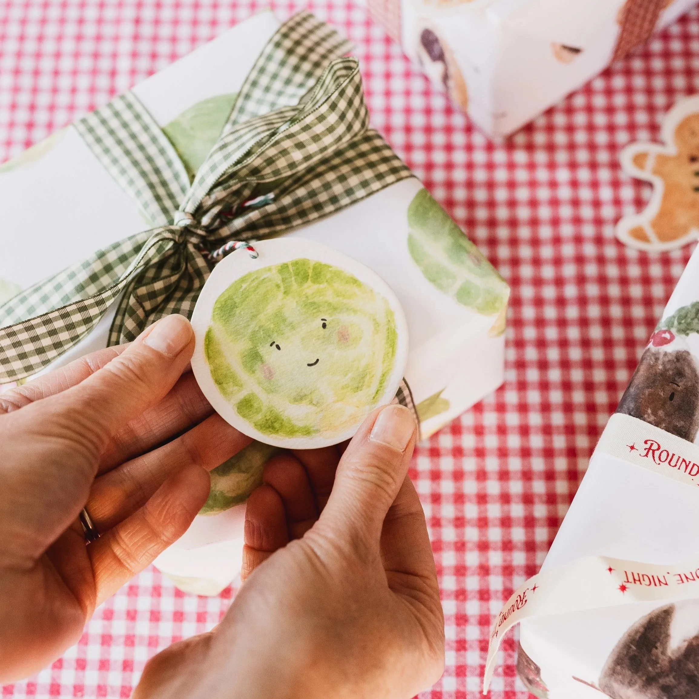 Brussel Sprout Christmas Gift Tag
