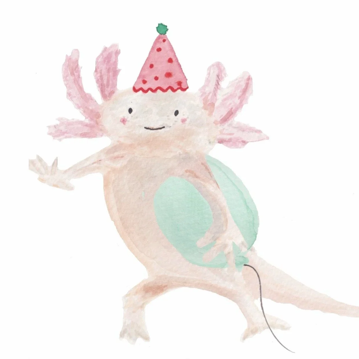 Axolotl Birthday illustration