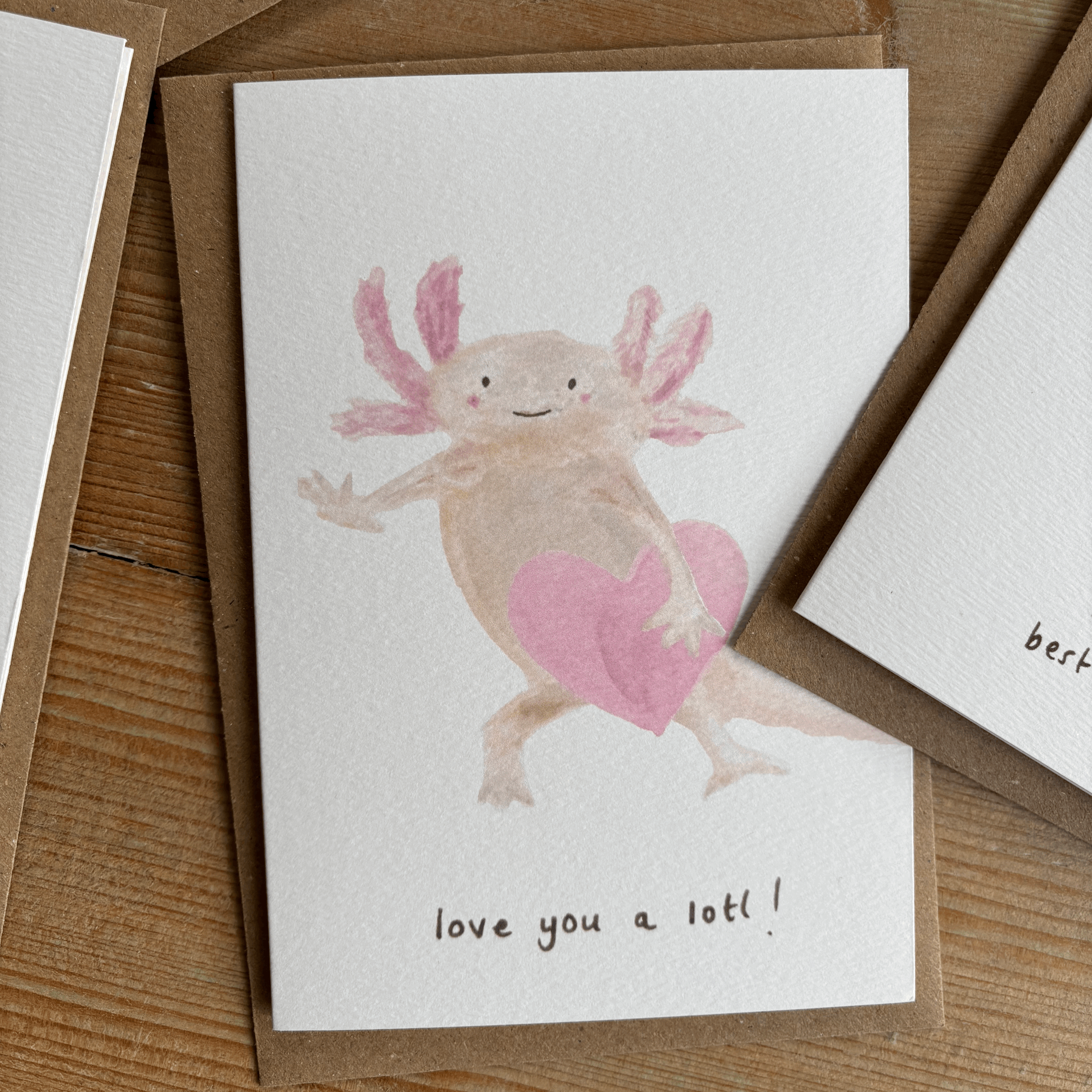 Lov you a lotl Axolotl Valentine's Day card