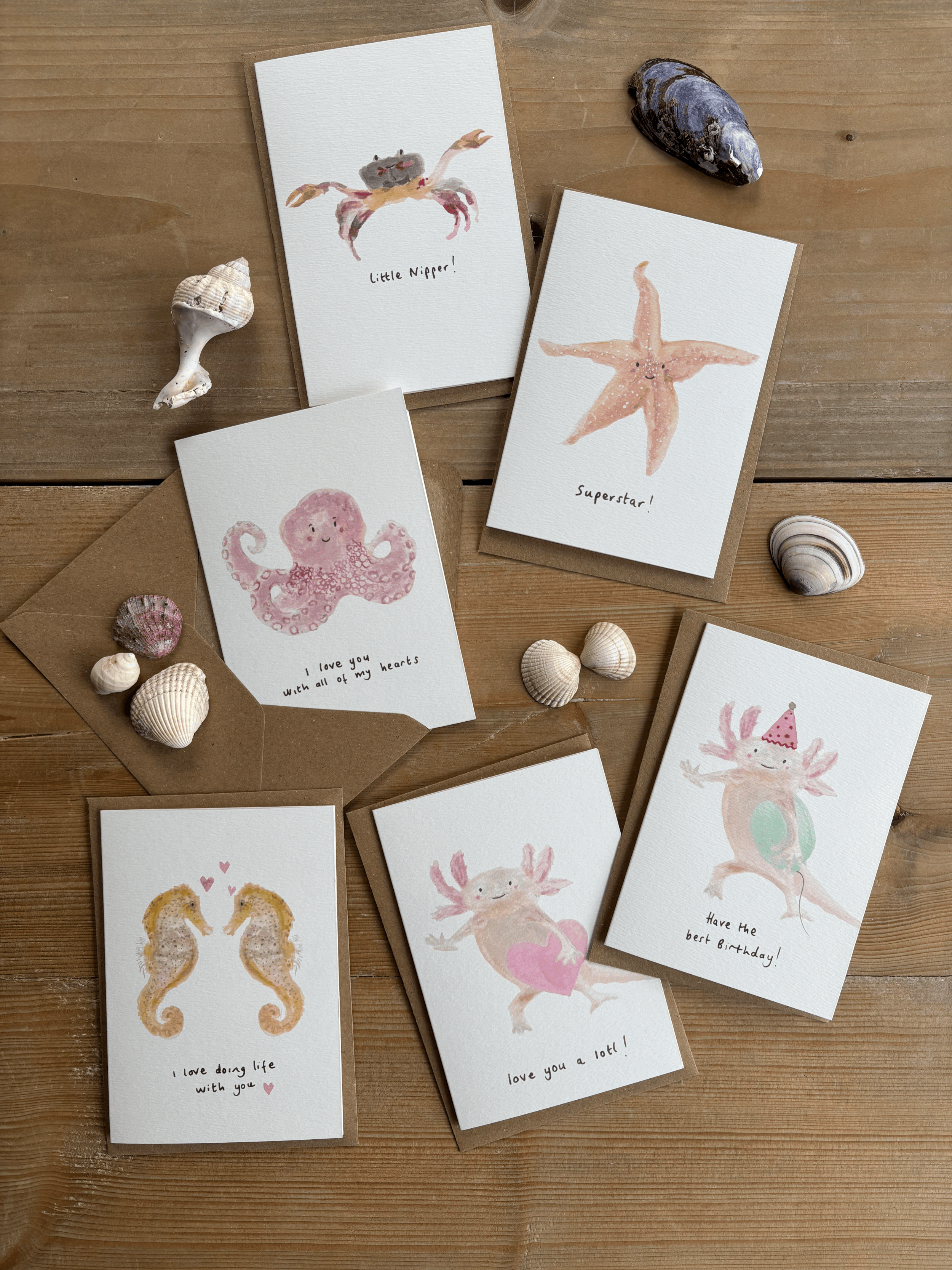 Beyond the Sea Western Sketch collection of sea creature greeting cards (Copy) (Copy)