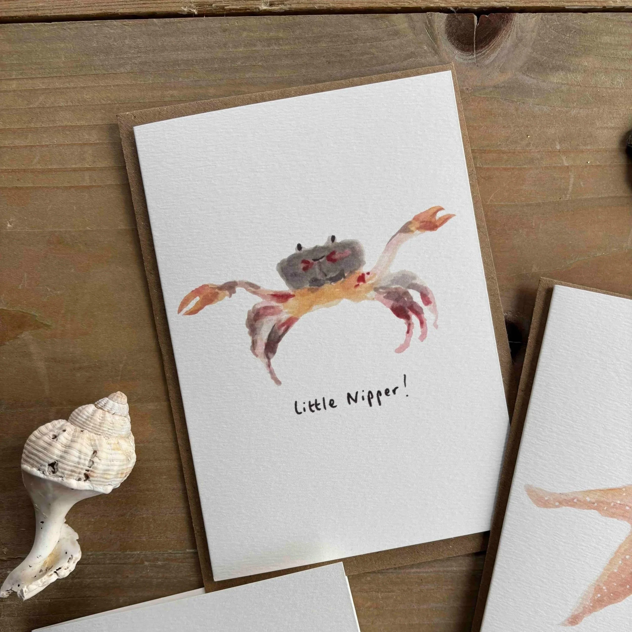 Little Nipper Crab new baby card