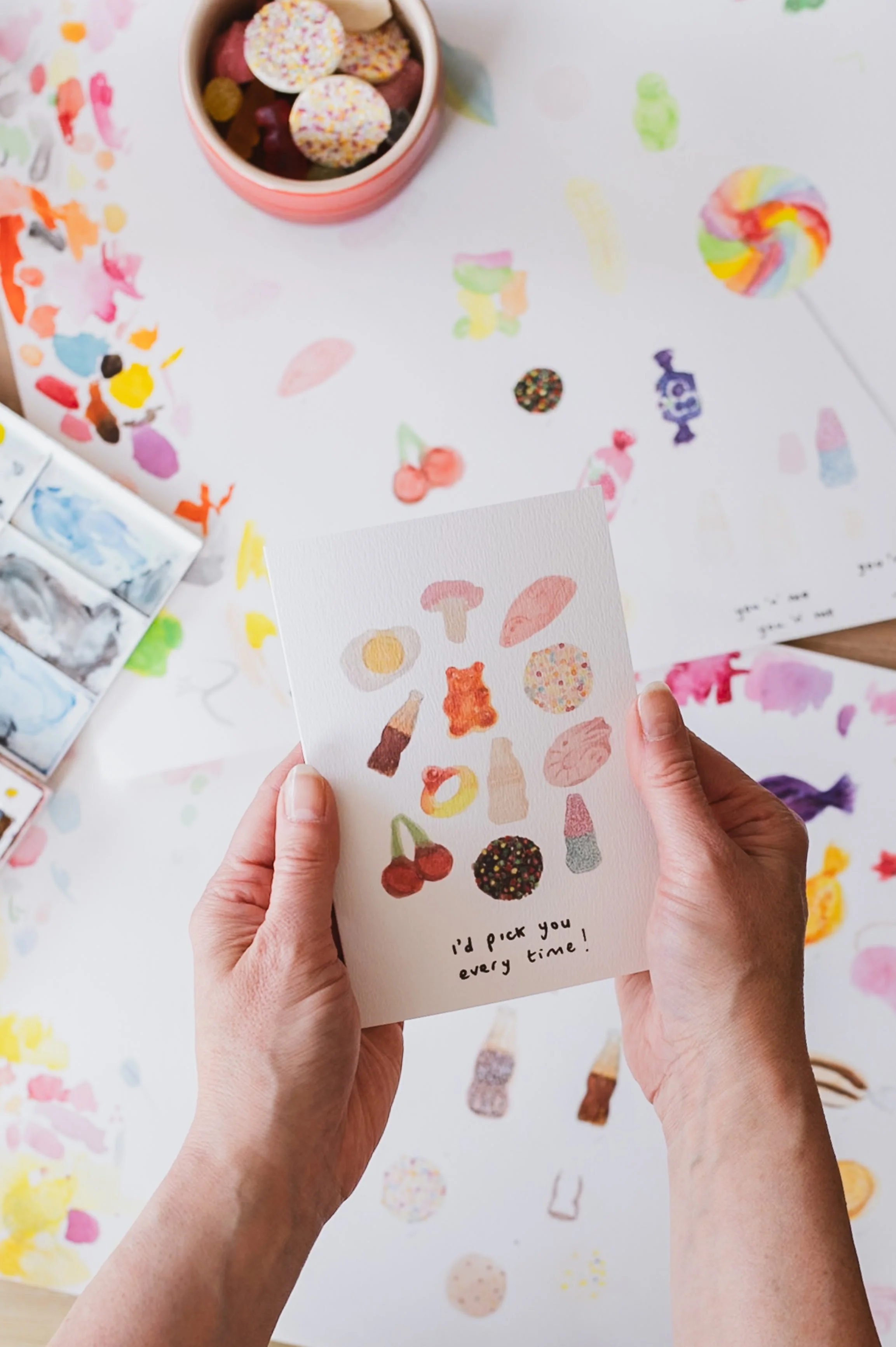 I'd pick you every time Pick and Mix Love card