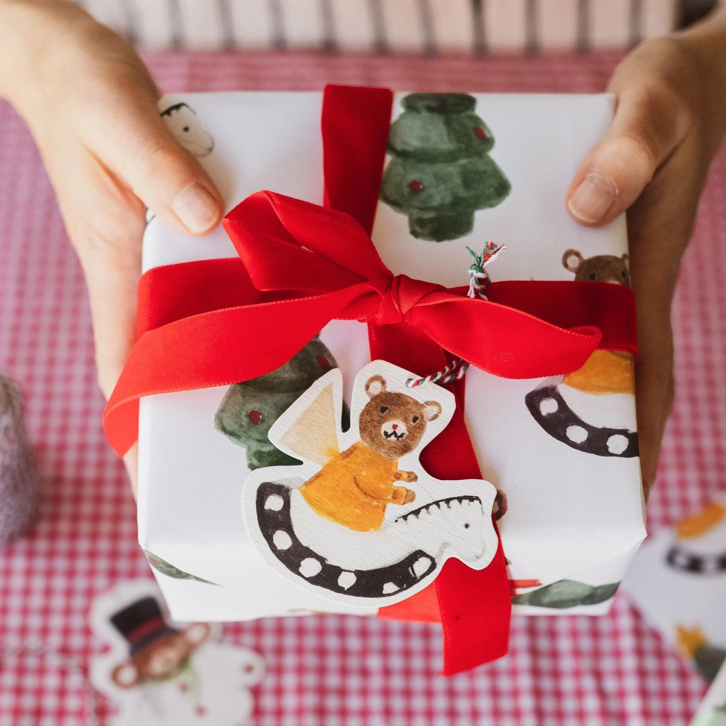 Rocking Horse Christmas Gift Tag
