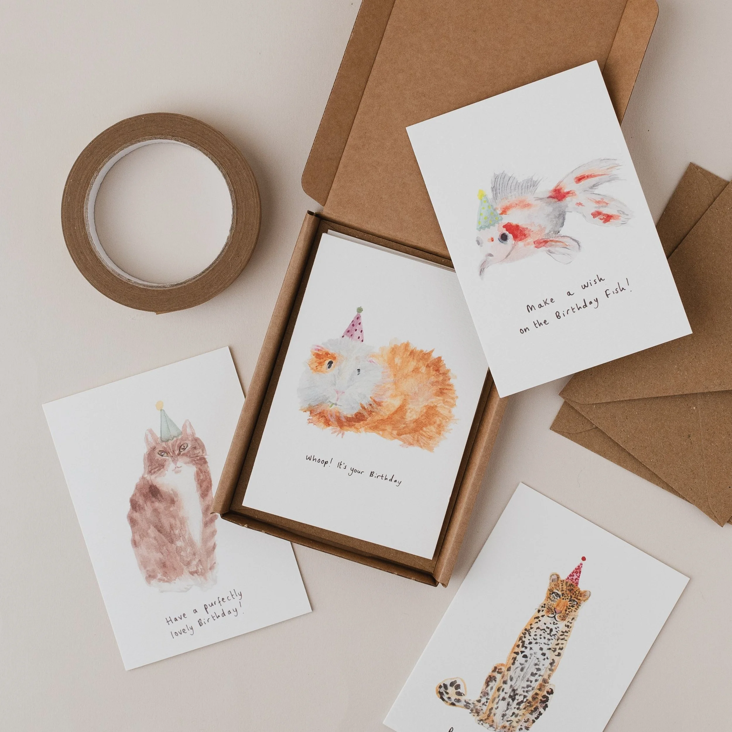 Boxed Set of 6 Party Animal Birthday Cards