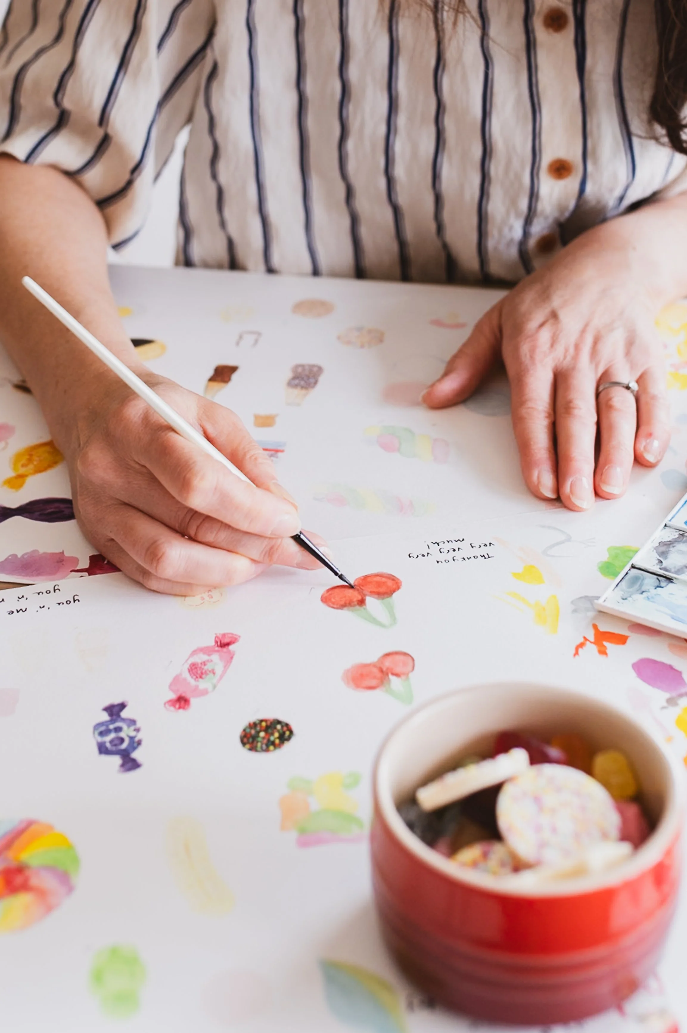 Hand Painted Pick and Mix Sweets Thank you Card