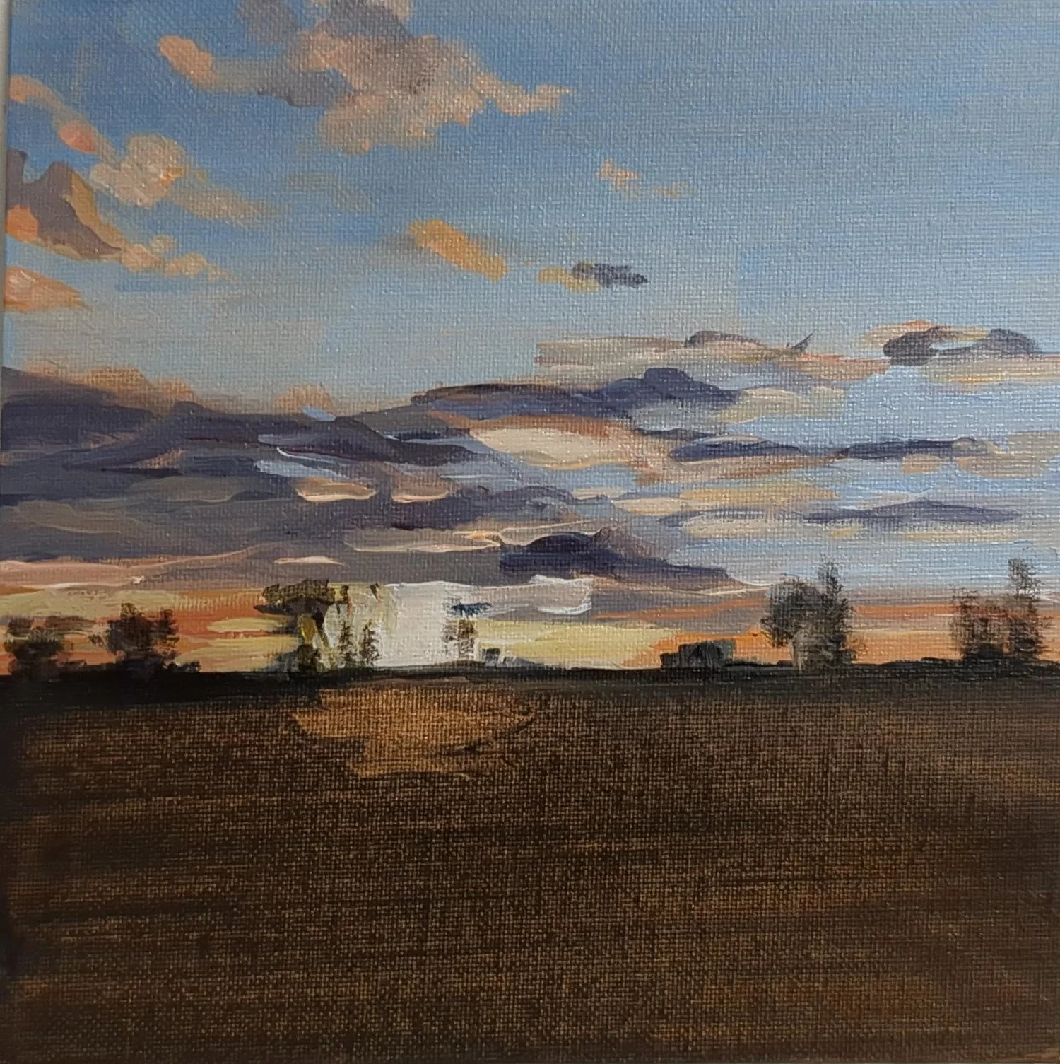 Sunset, Dorn Valley. Acrylic on board (available)