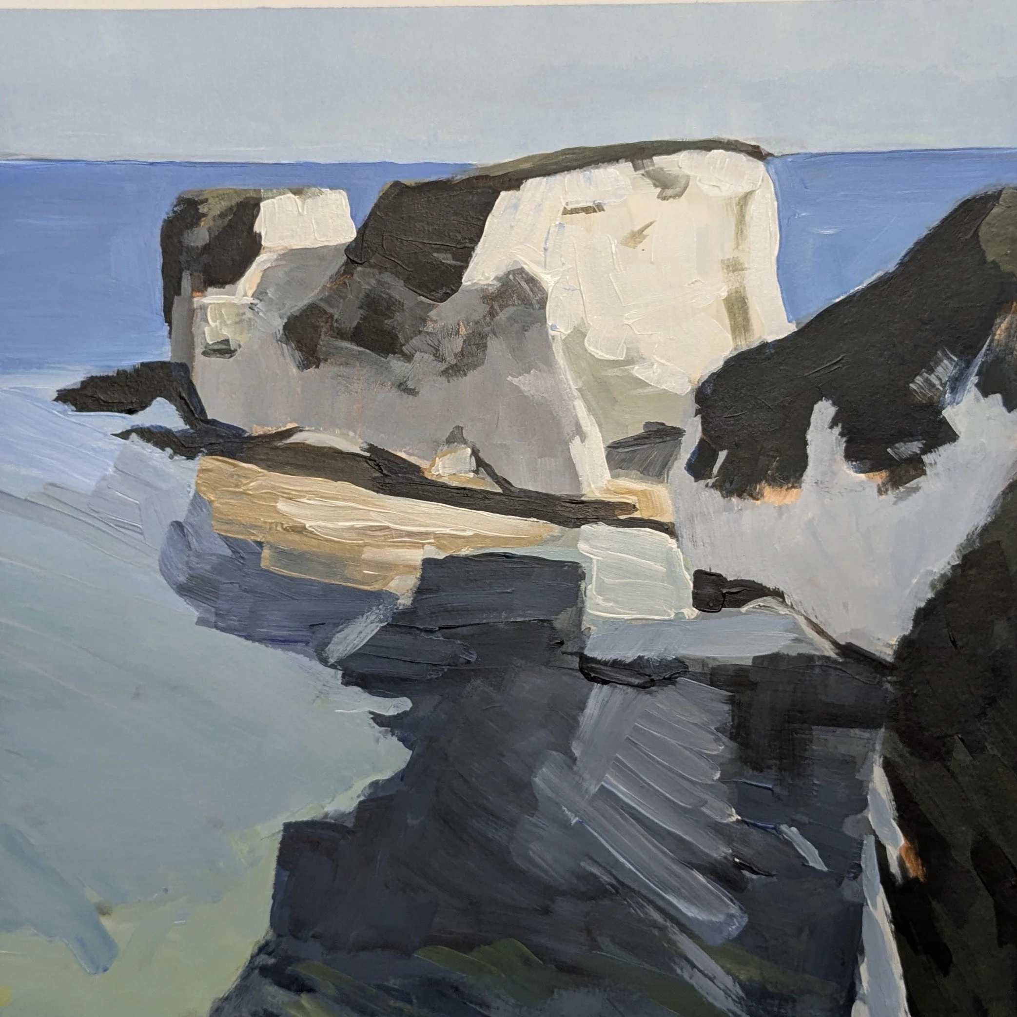 Old Harry Rocks. Acrylic on paper (available)