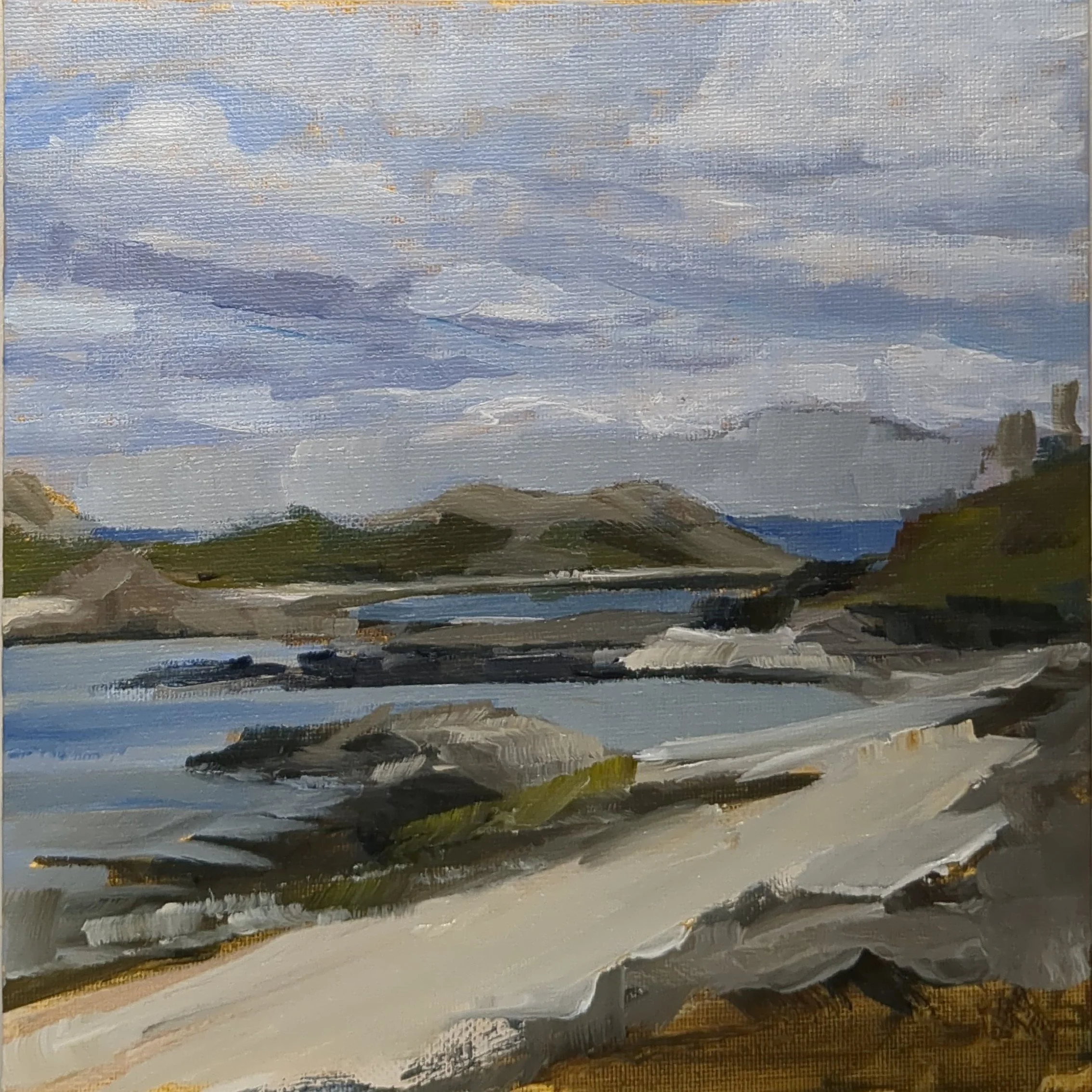Scillies. Acrylic on board, 8x8" (available)
