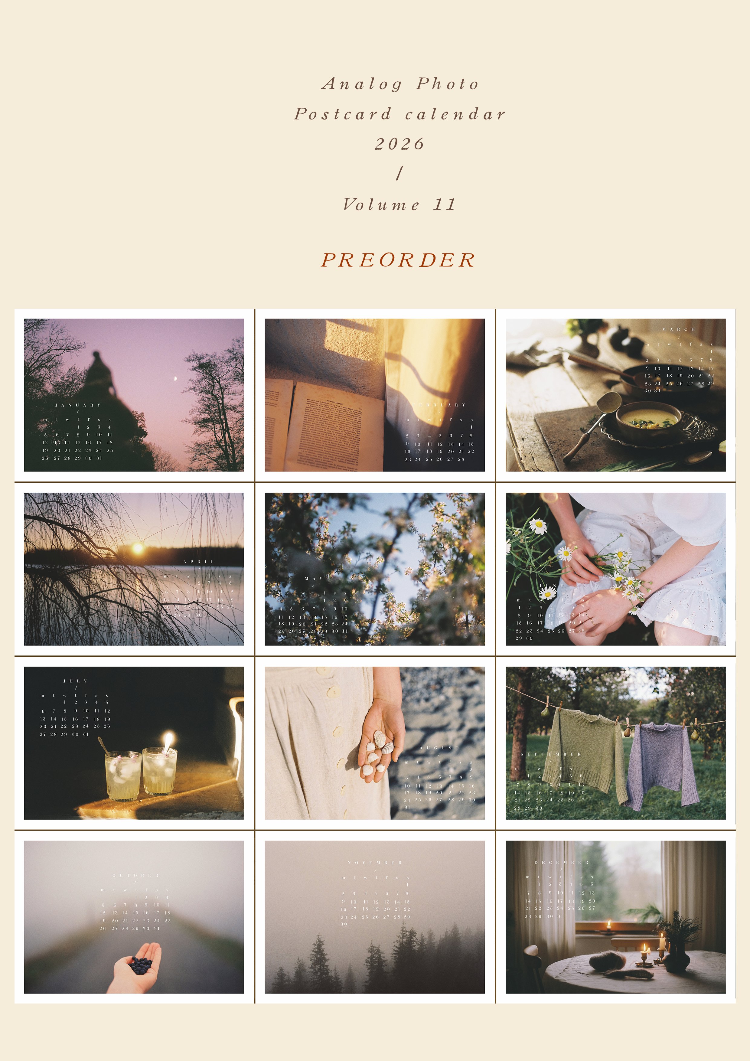 Analog Photo Postcard Calendar / 2026