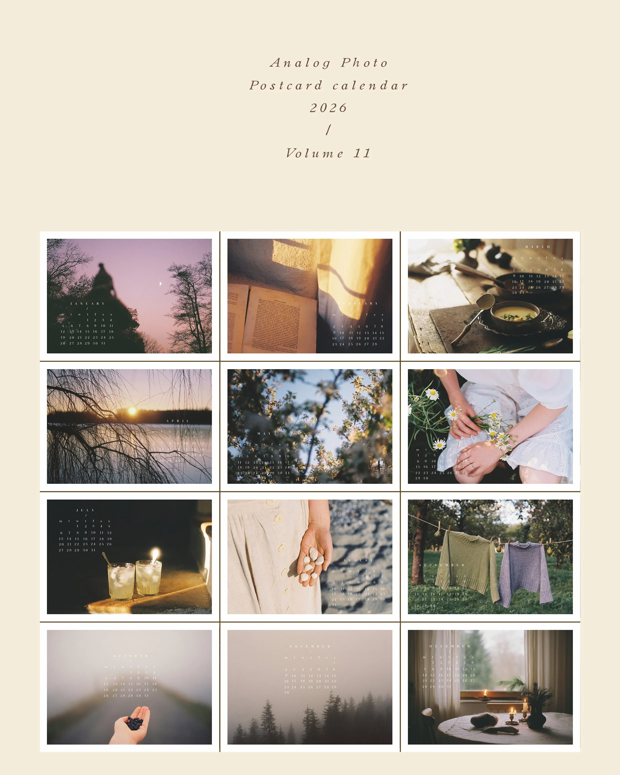 Analog Photo Postcard Calendar / 2026