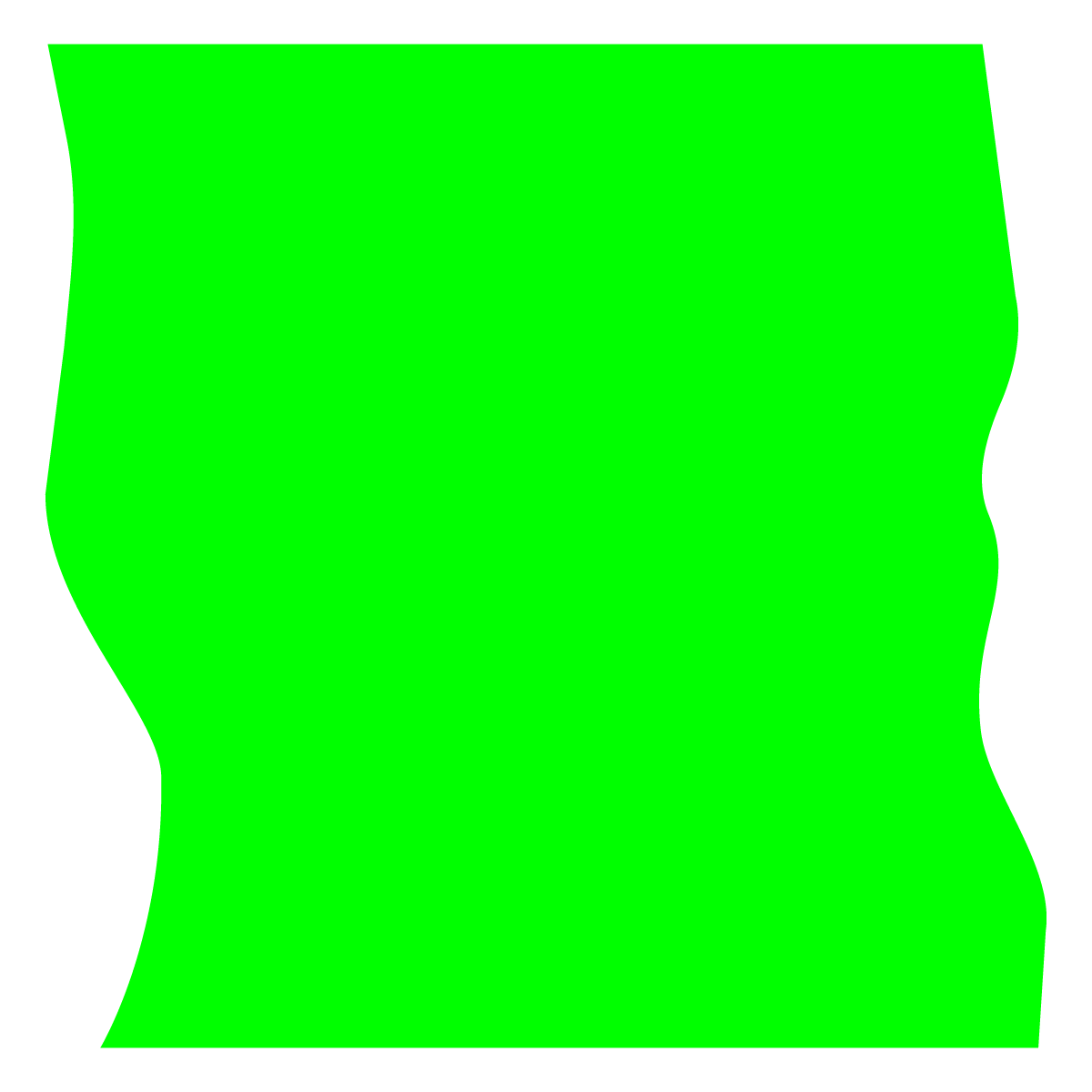 Imagem de fundo verde com bordas curvas à esquerda e à direita, fundo preto ao redor.