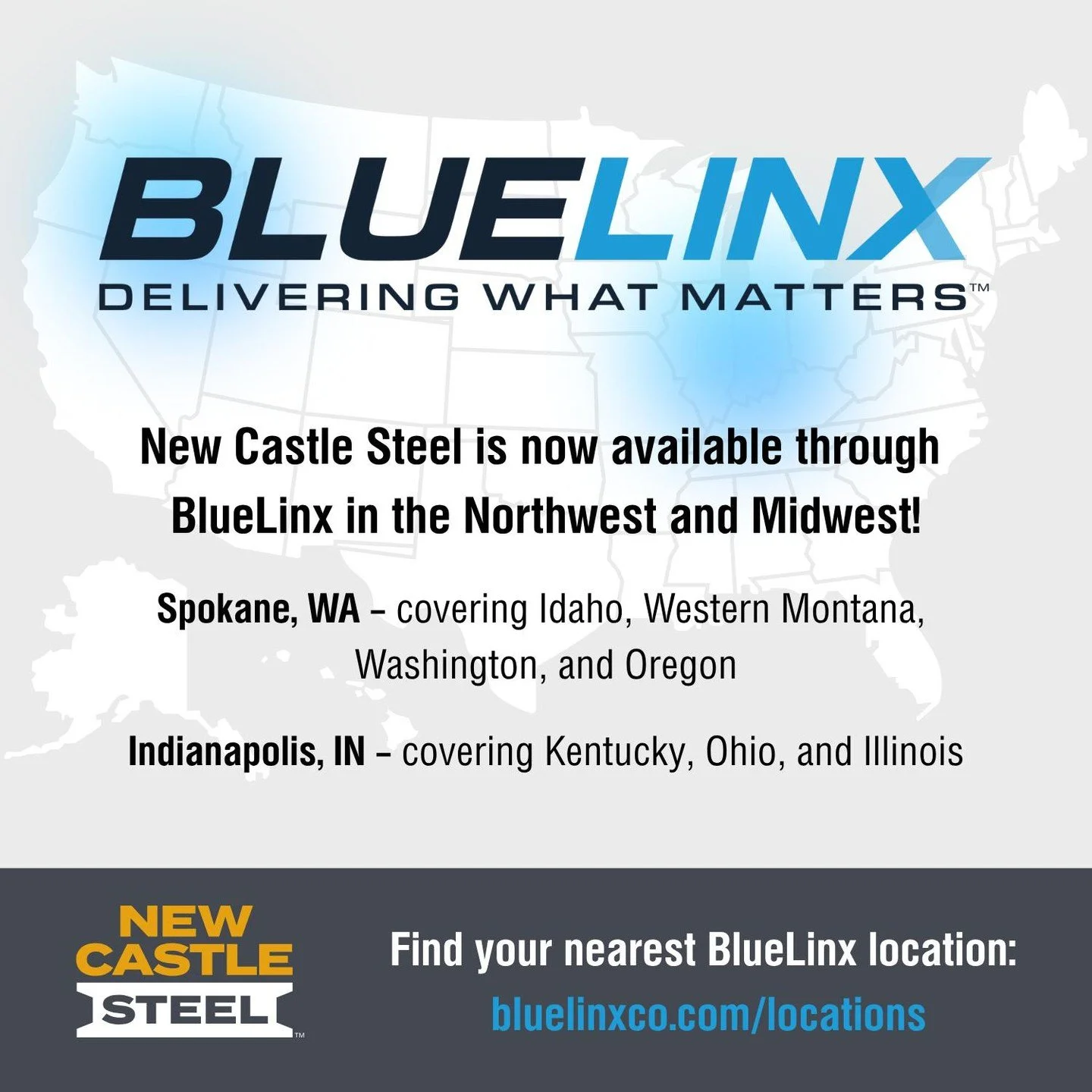 Big news! 🙌 New Castle Steel is now available through BlueLinx in the Northwest and Midwest!
Builders and contractors in WA, OR, ID, Western MT, KY, OH, and IL—you now have local access to our American-made steel deck framing that won't warp,