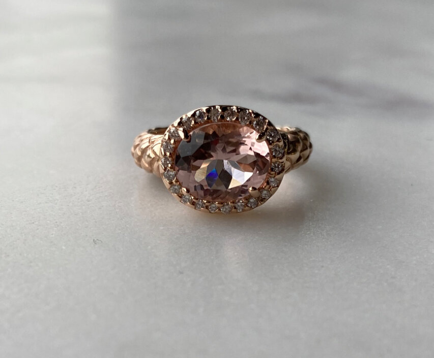 Morganite & Diamond Ring