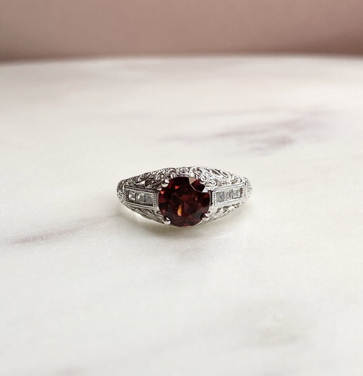 Malaya Garnet & Diamond Ring