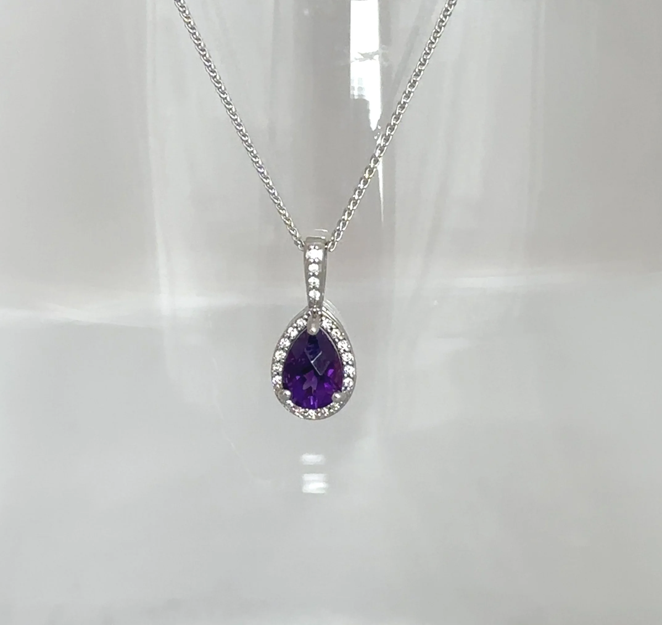 Amethyst & Diamond Pendant