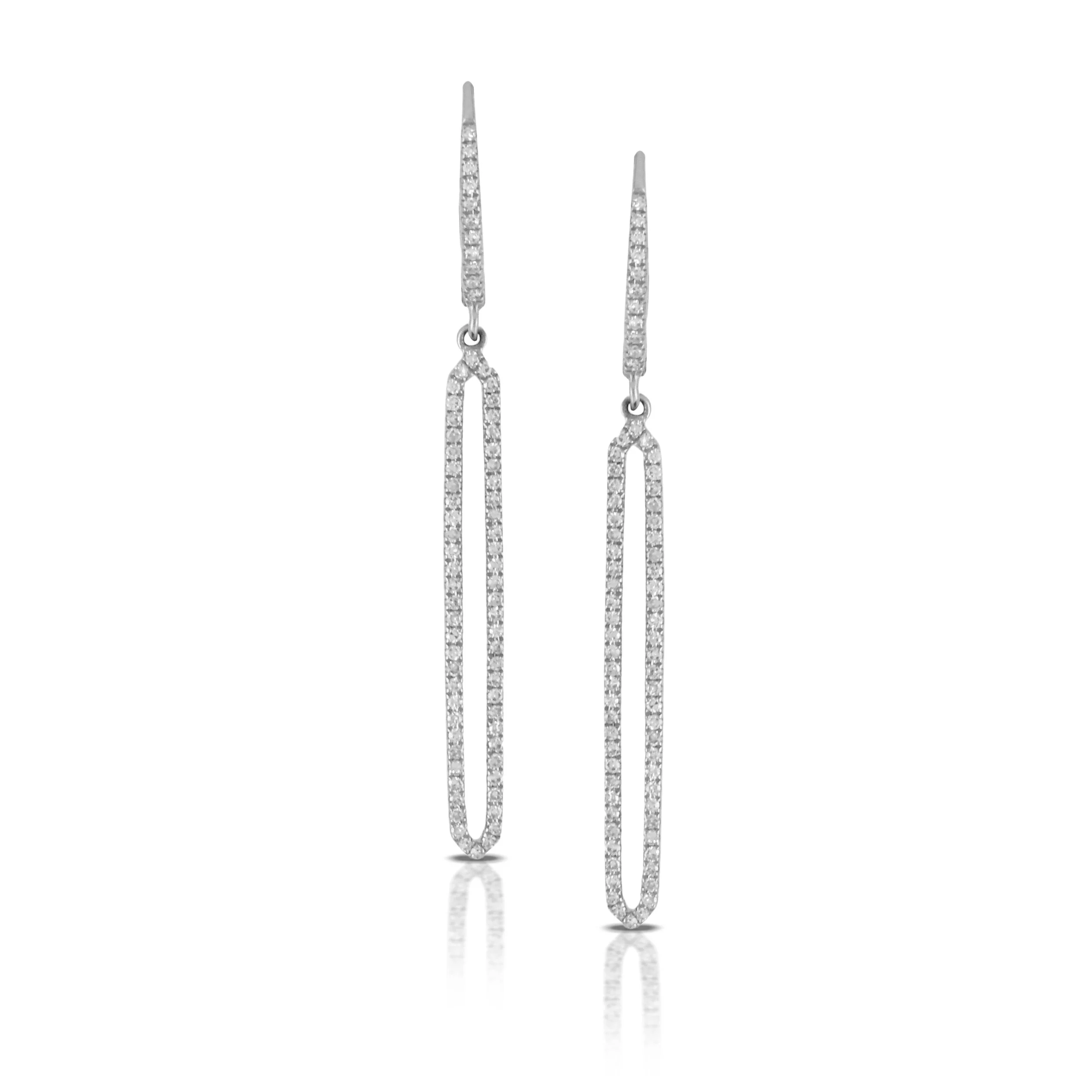 Diamond Paperclip Earrings