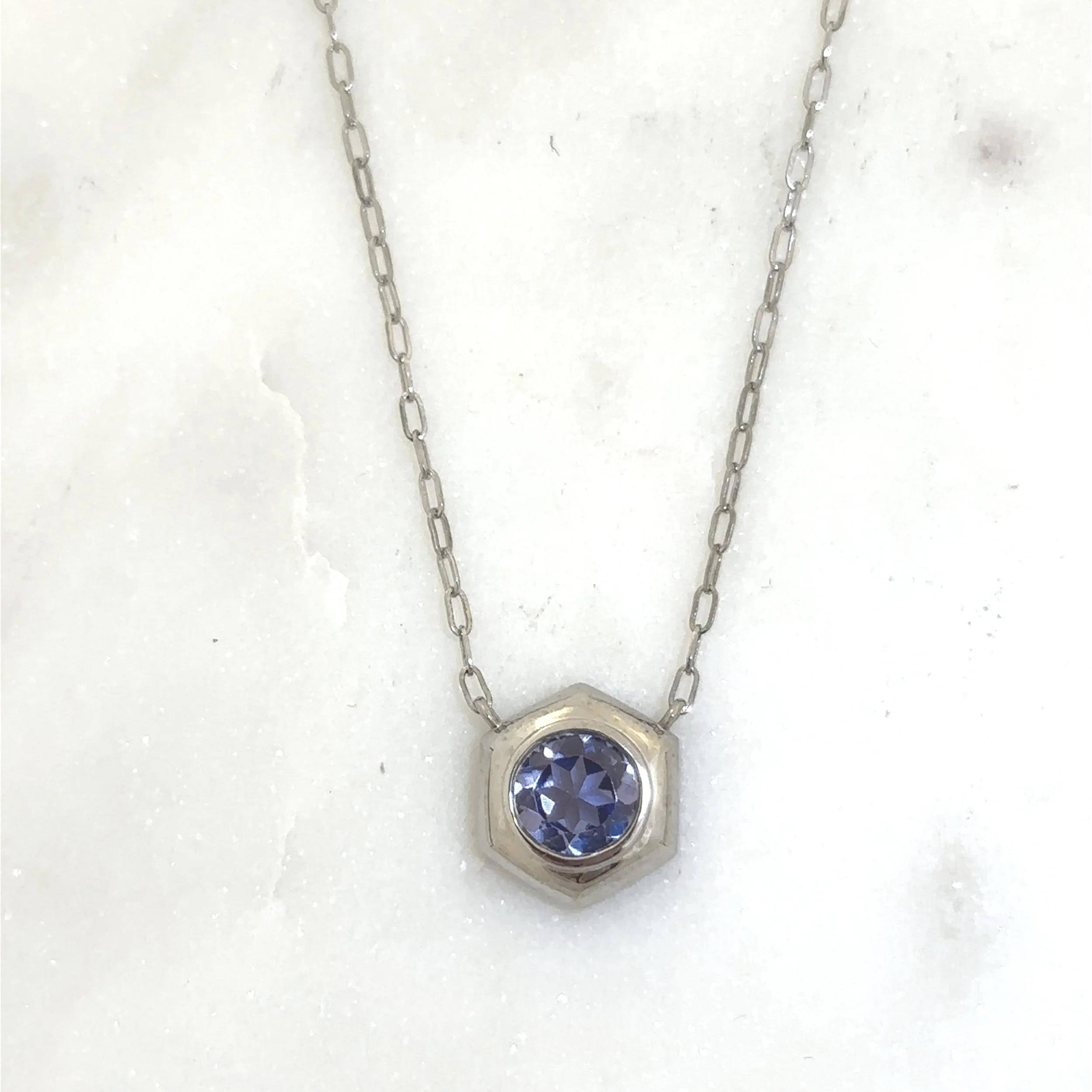 Tanzanite Geometric Necklace