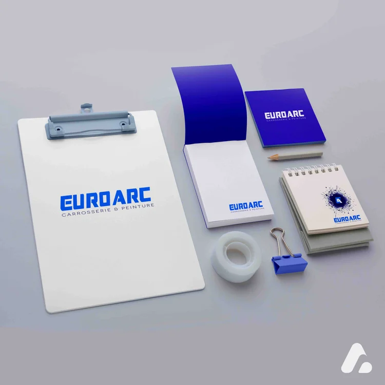 Identité visuelle Euroarc créée par ANFAMA Studio : logo et papeterie