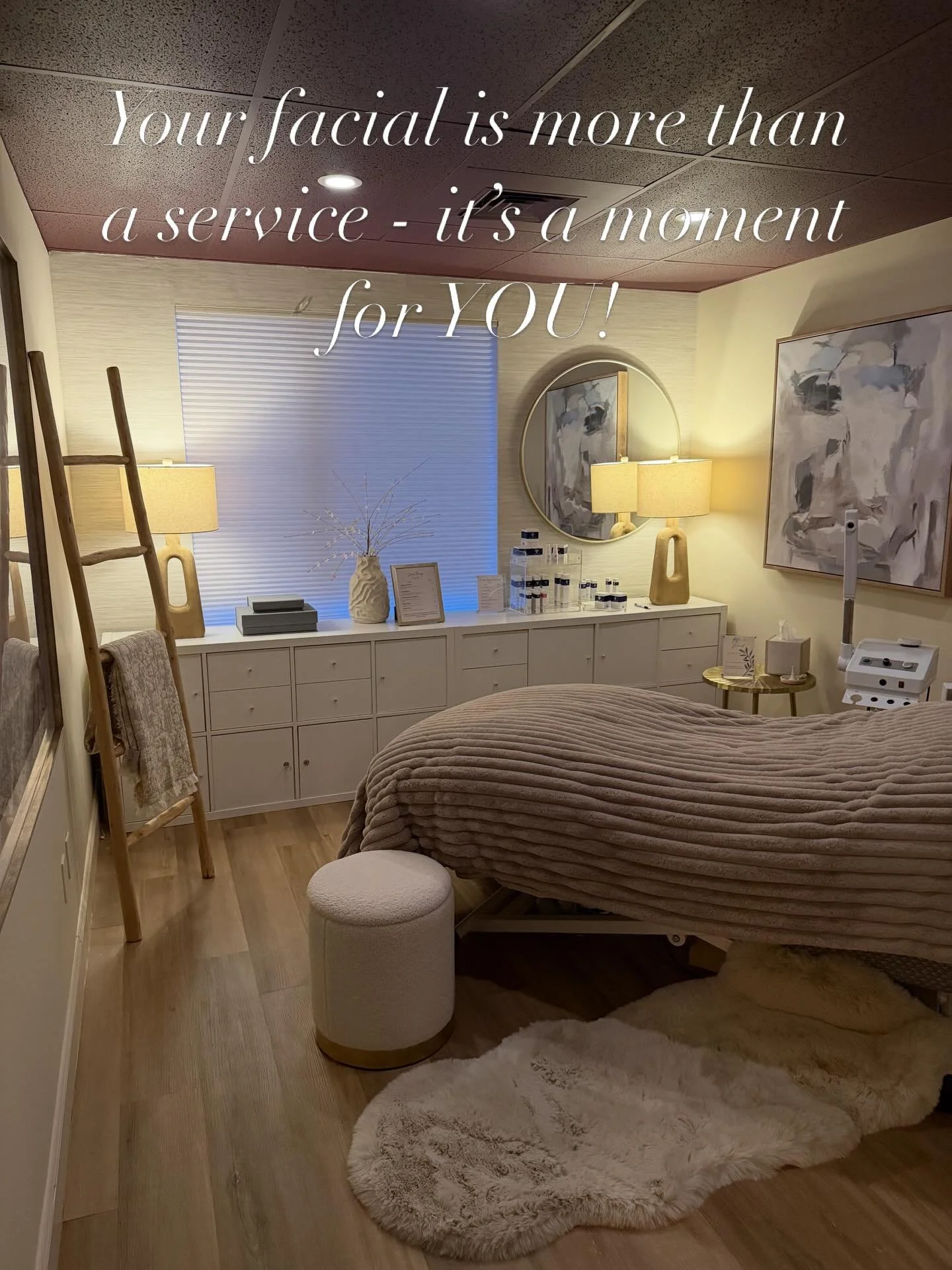 Soft lighting. Neutral tones. Thoughtful details. 

Every element of my treatment room is designed to help you unwind while your skin is being cared for with intention. 

Link in my bio to book your appointment. Please contact me if you do not see a 