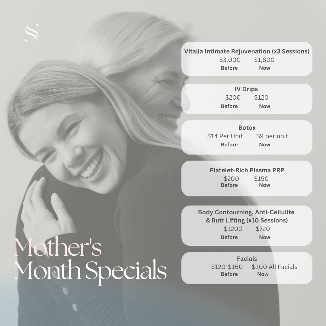 Celebrate Mom with our special gift! 💖 This Mother&rsquo;s Month, enjoy our exclusive prices on our treatments. 👑✨ #mothersmonth #mothersday #mothergift #mayspecials